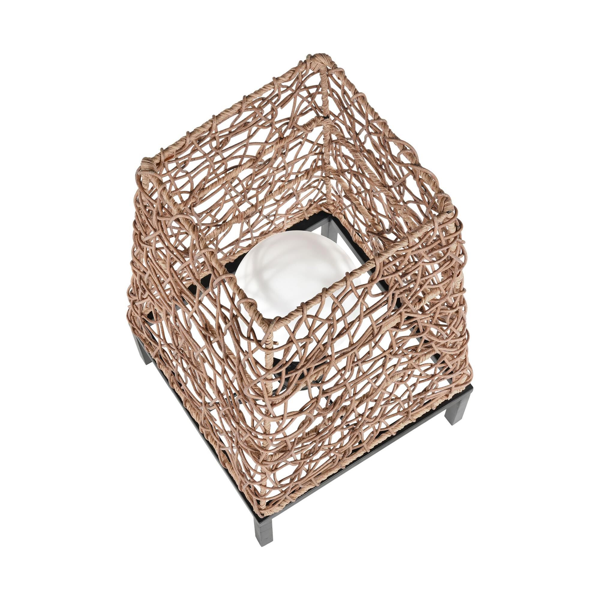 Shown in Natural finish and Pu Rattan Brown Shade glass and Pu Rattan Brown shade
