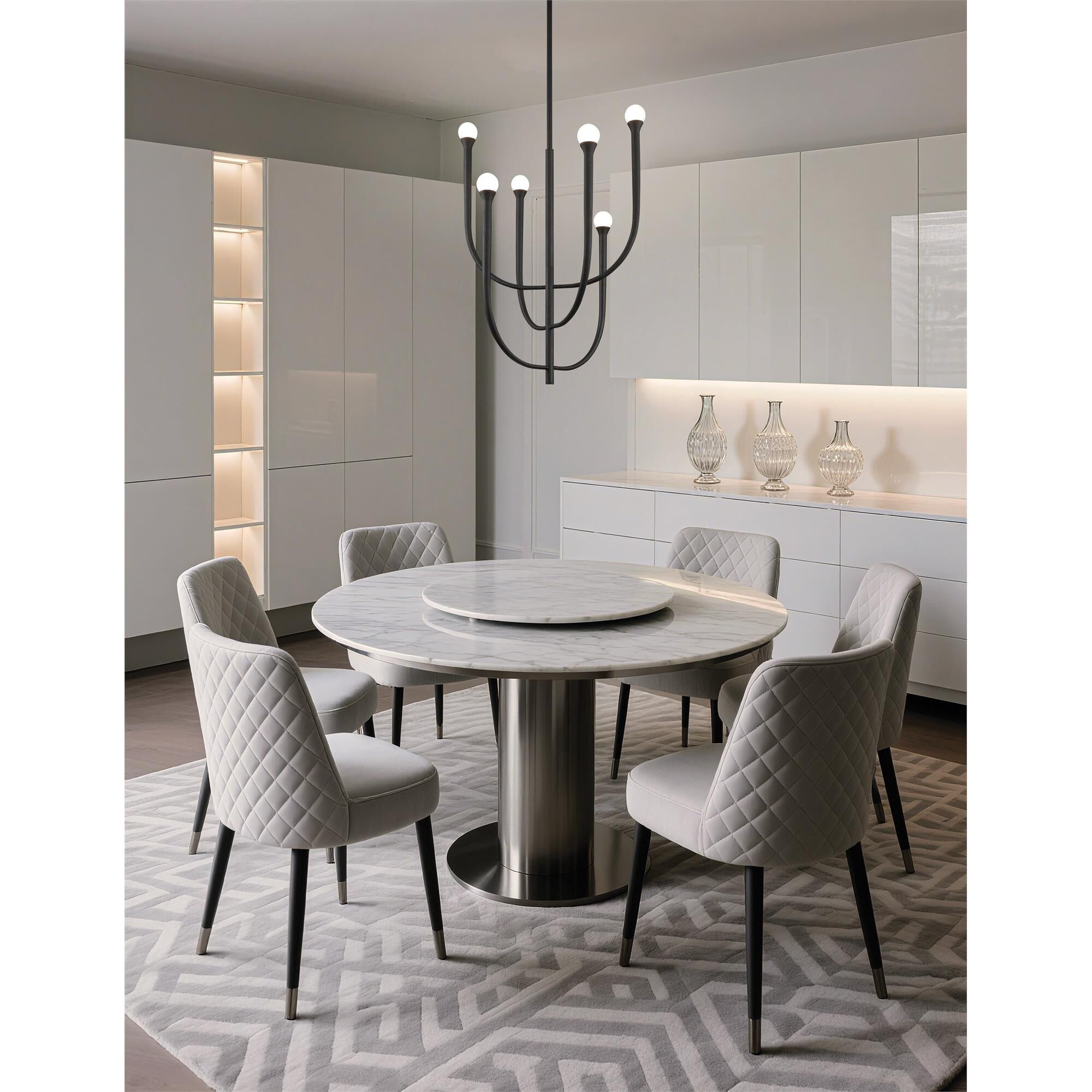 Shown in Plaster Black finish and Opal glass