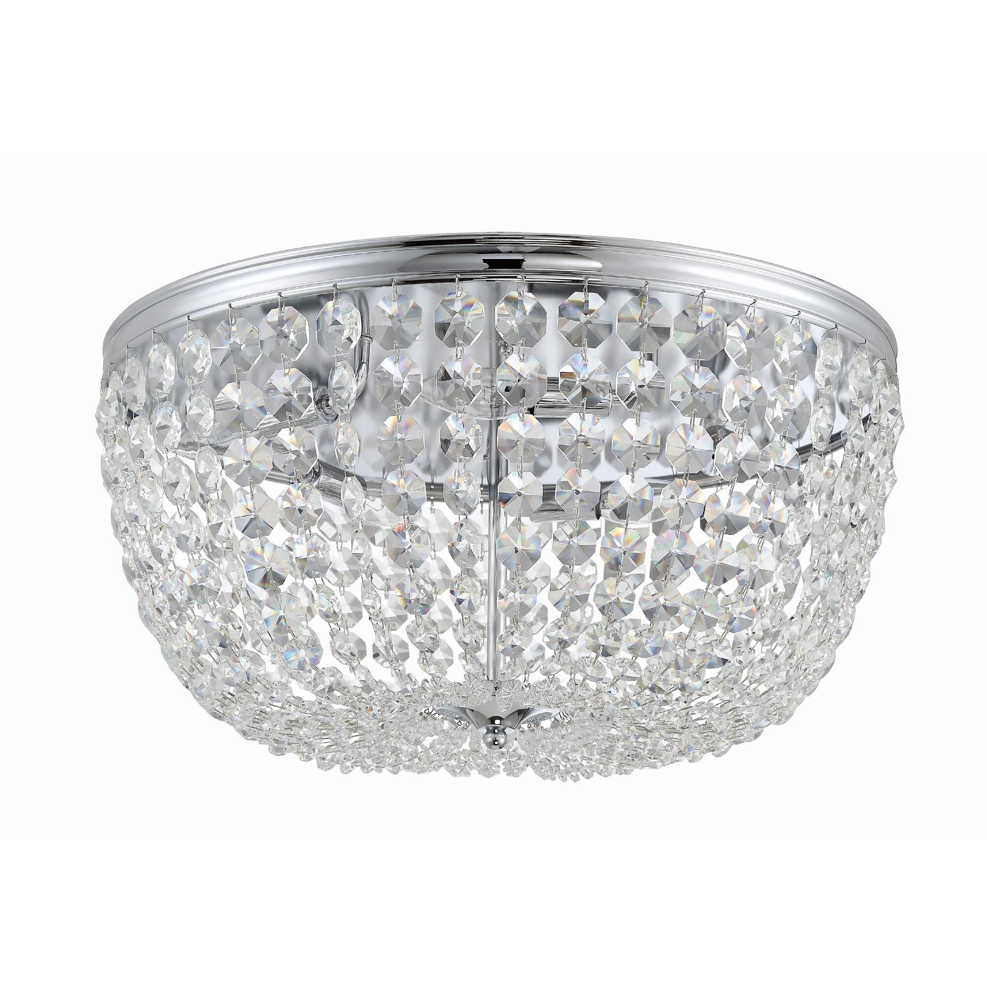 Shown in Polished Chrome finish and Hand Cut crystal