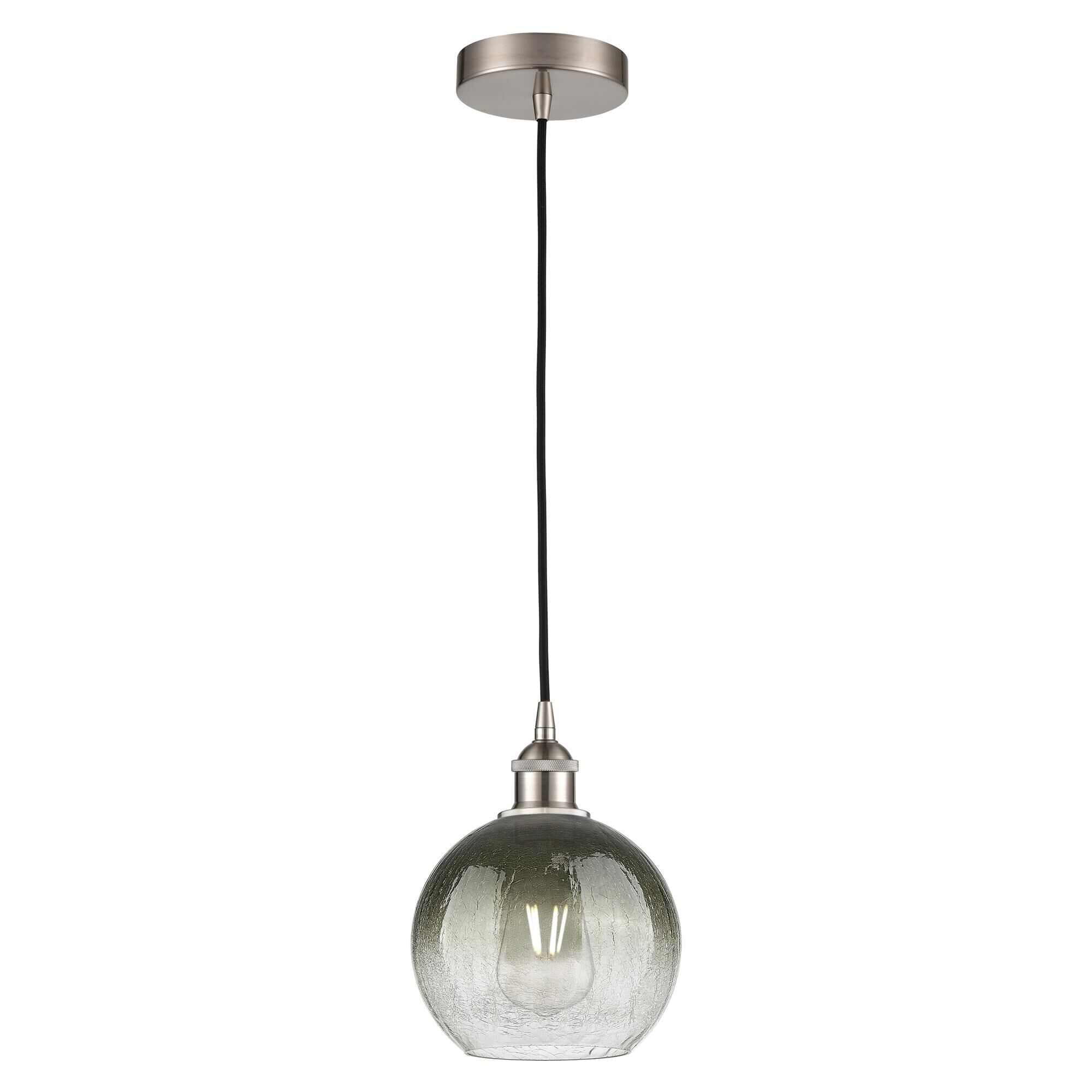 Shown in Brushed Satin Nickel finish and Slate glass