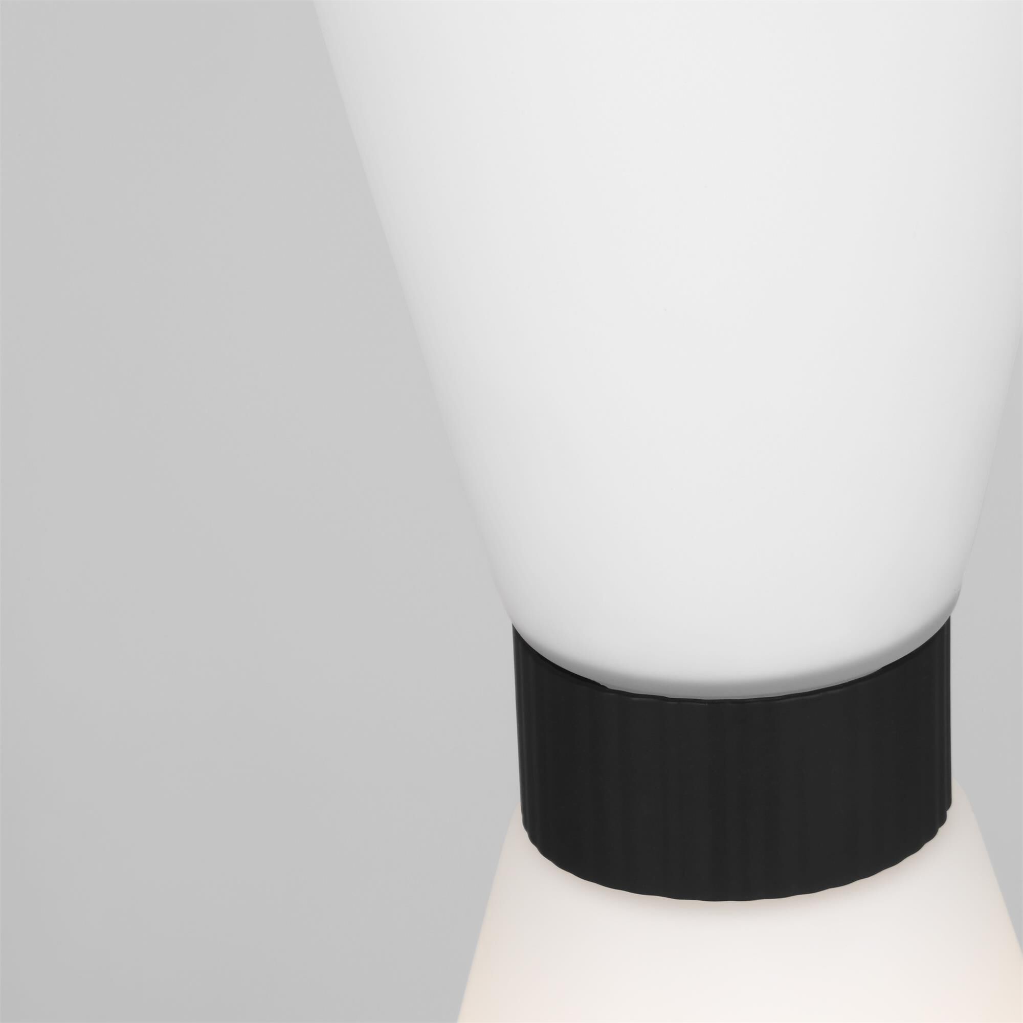 Shown in Midnight Black finish and Etched White glass