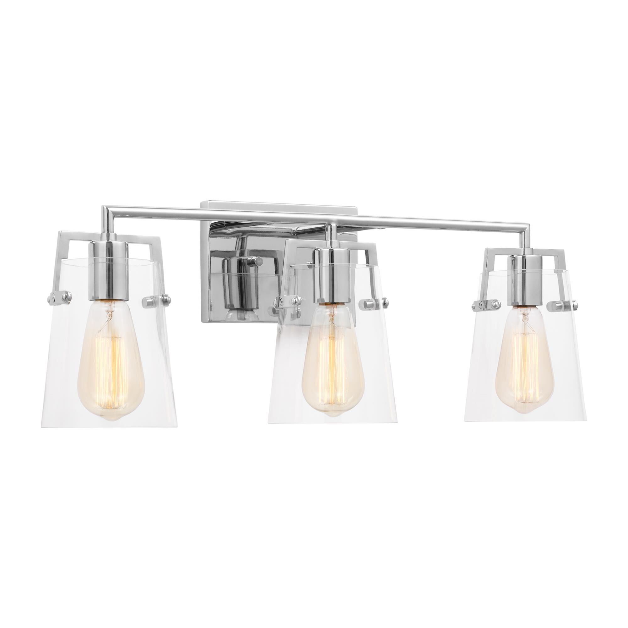 Shown in Chrome finish and Clear Glass s shade