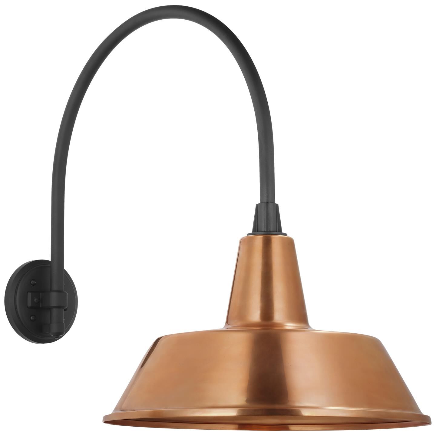 Shown in Matte Black finish and Copper shade