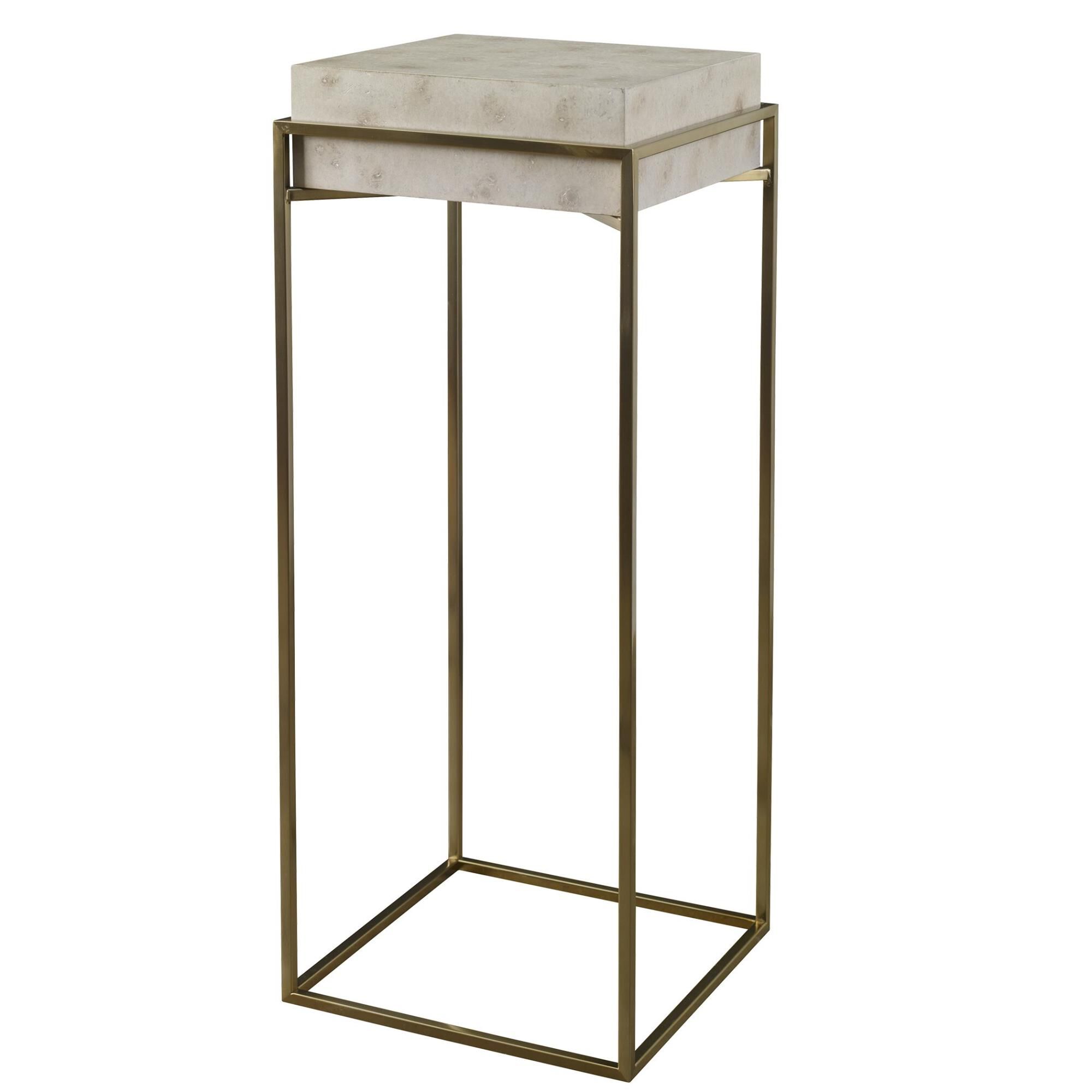 Uttermost Inda Modern Ivory Plant Stand Pedestal by Uttermost