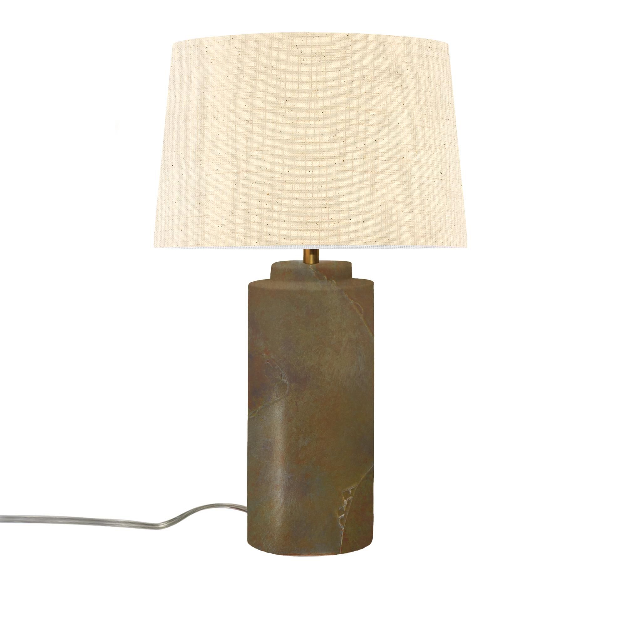 Shown in Tierra Red Slate finish and Cream shade