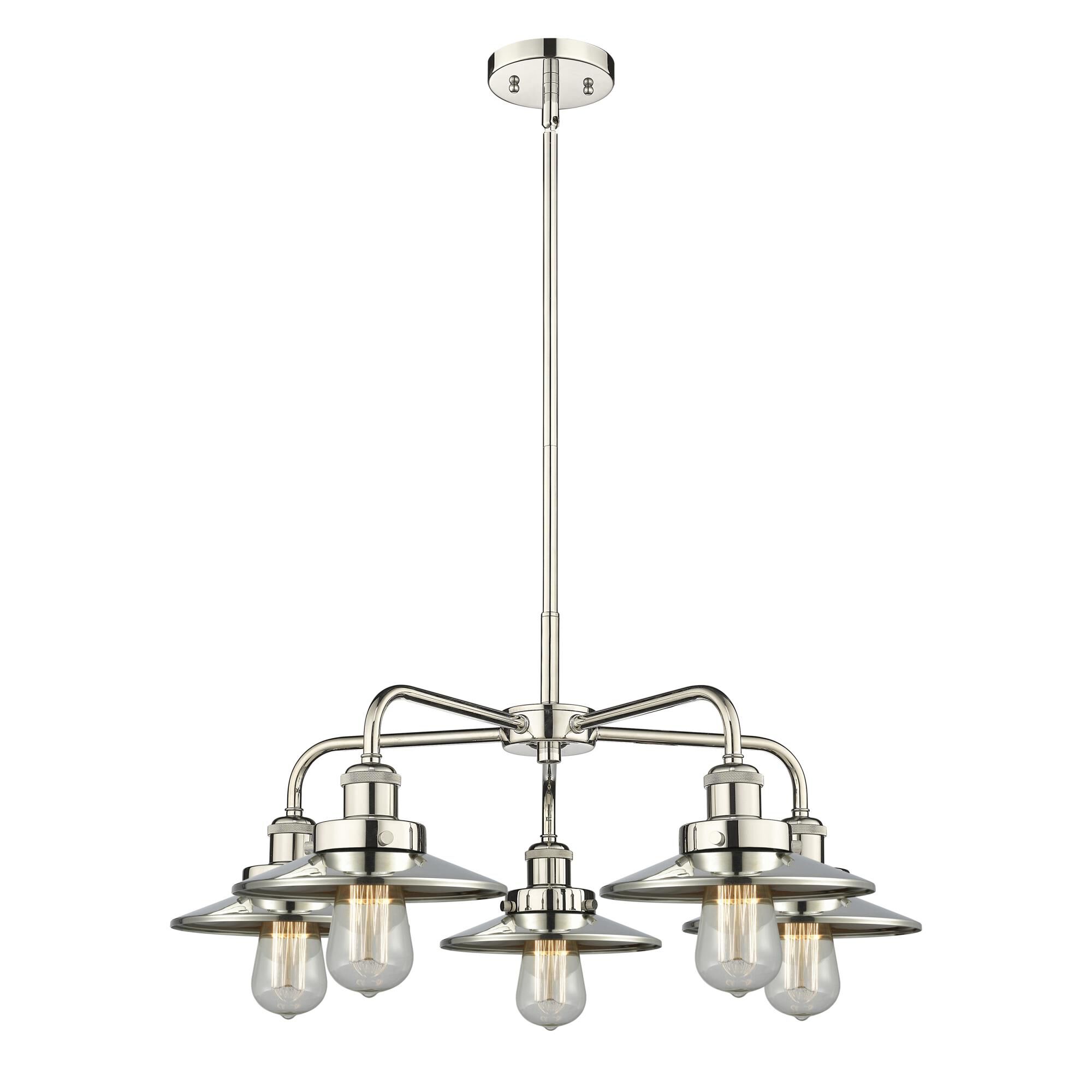Shown in Polished Nickel finish and Polished Nickel shade