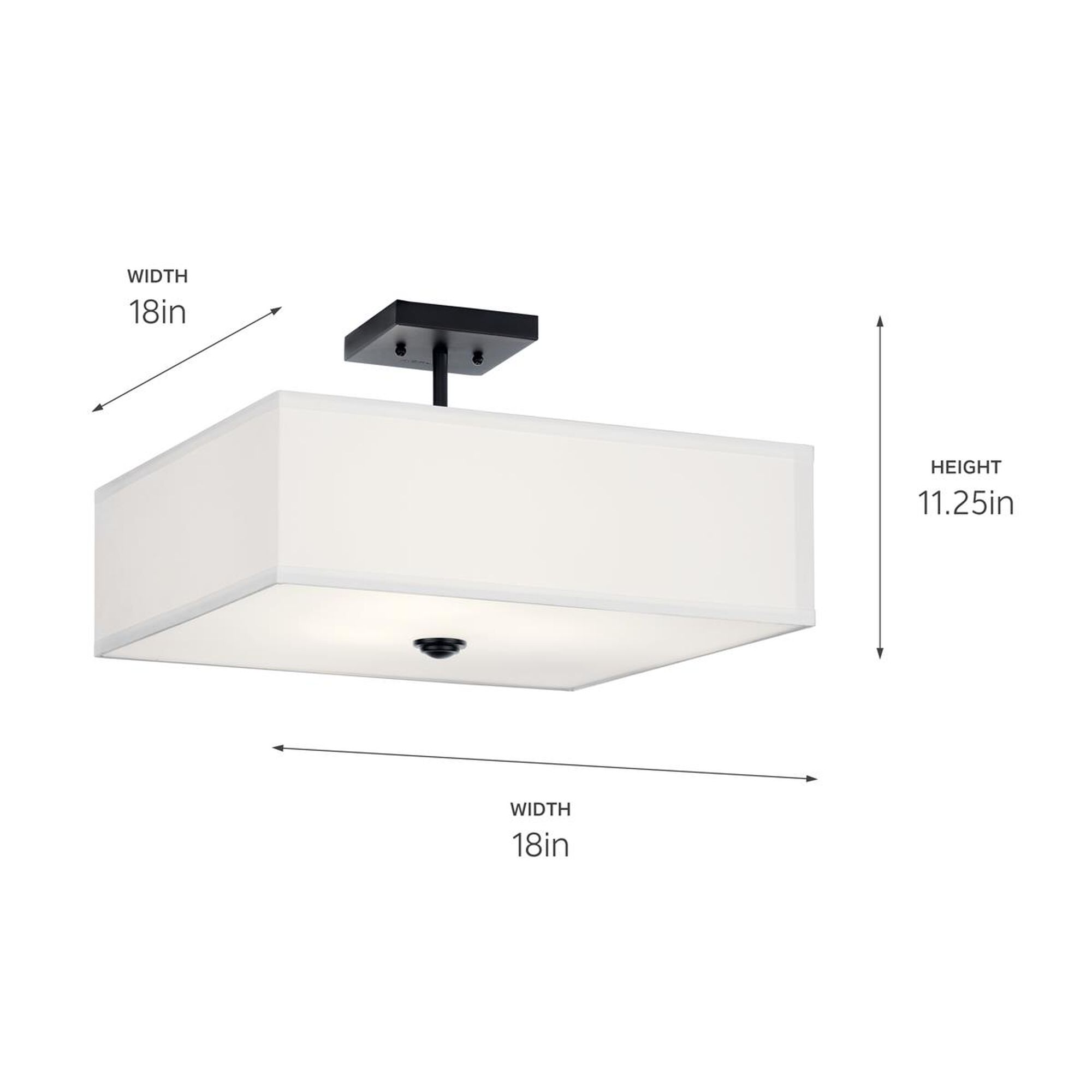 Shown in Black finish and Satin Etched Diffuser glass and White Microfiber shade