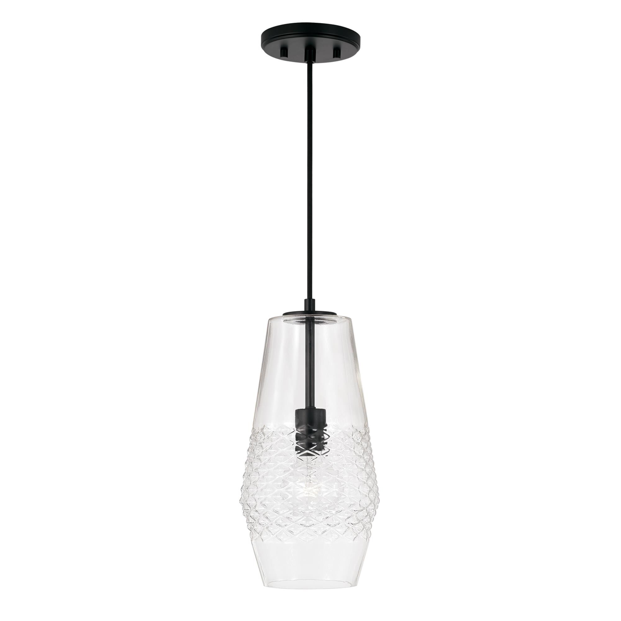 Shown in Matte Black finish and Diamond Embossed glass