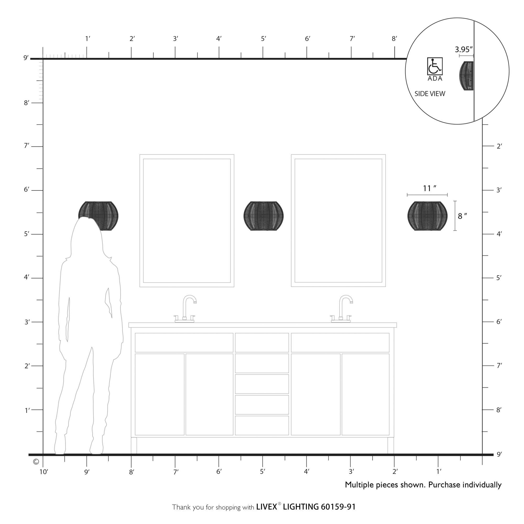 Deluna 8 Inch Wall Sconce by Livex Lighting