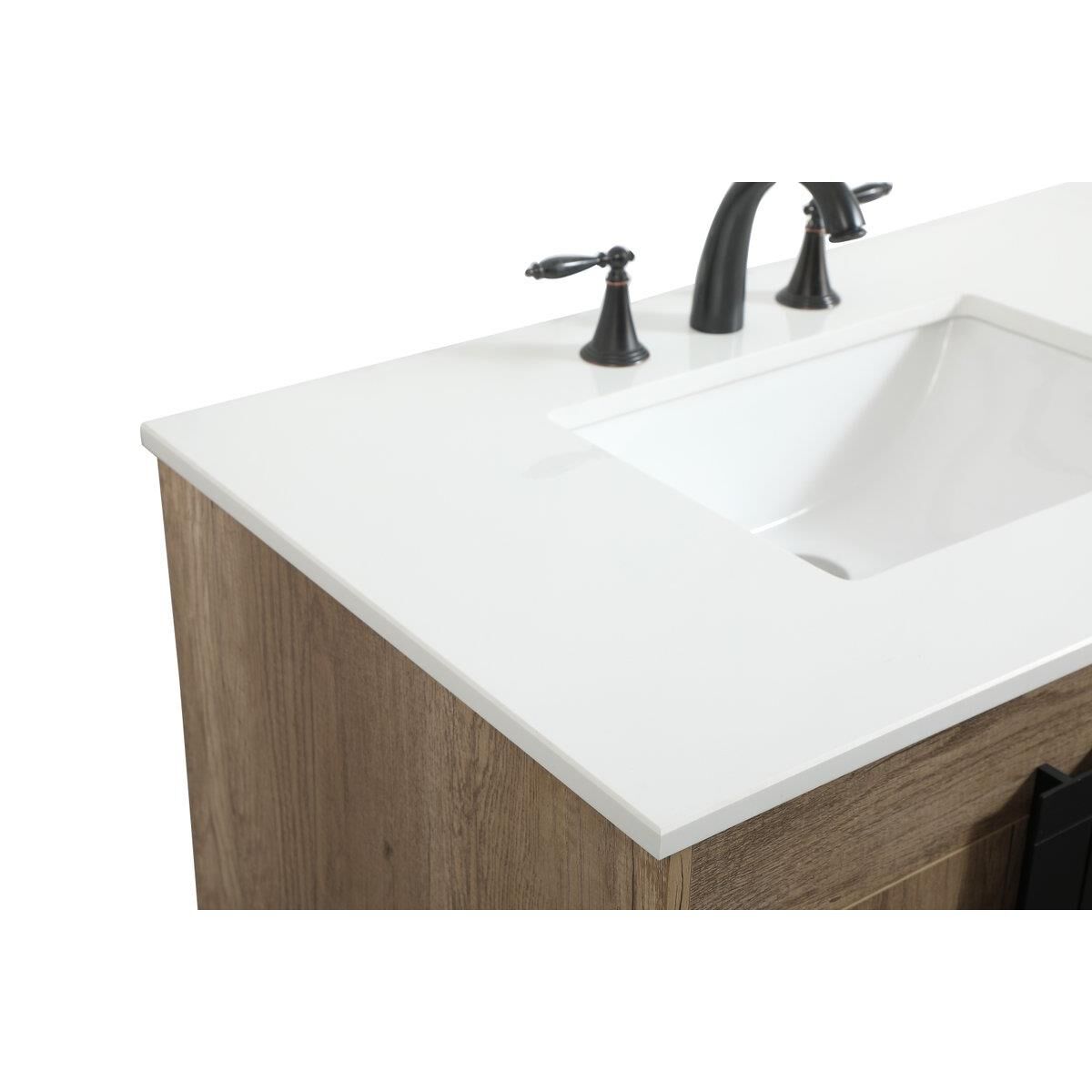 Shown in Natural Oak finish and Without Backsplash accent