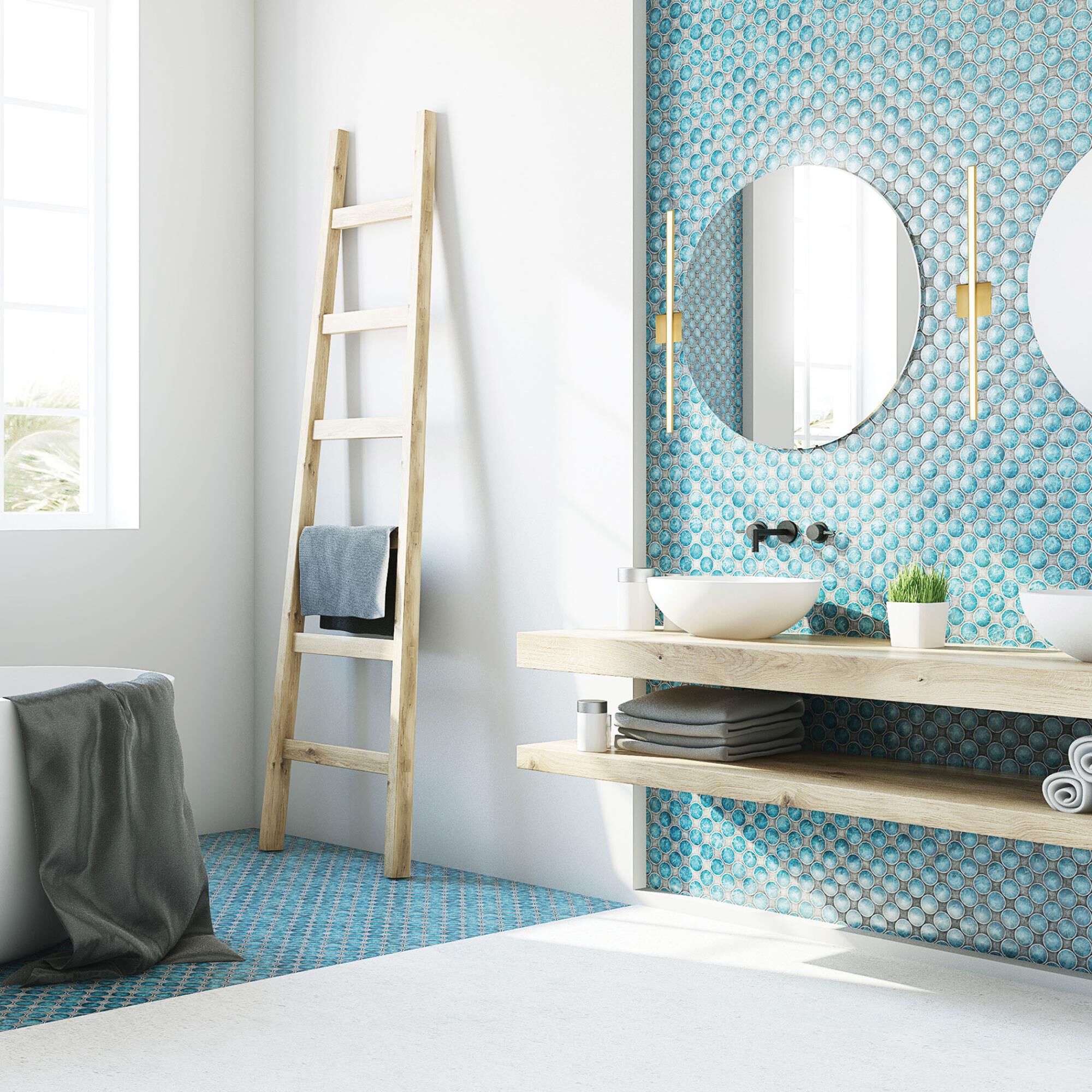 Shown in Aged Brass and White finish