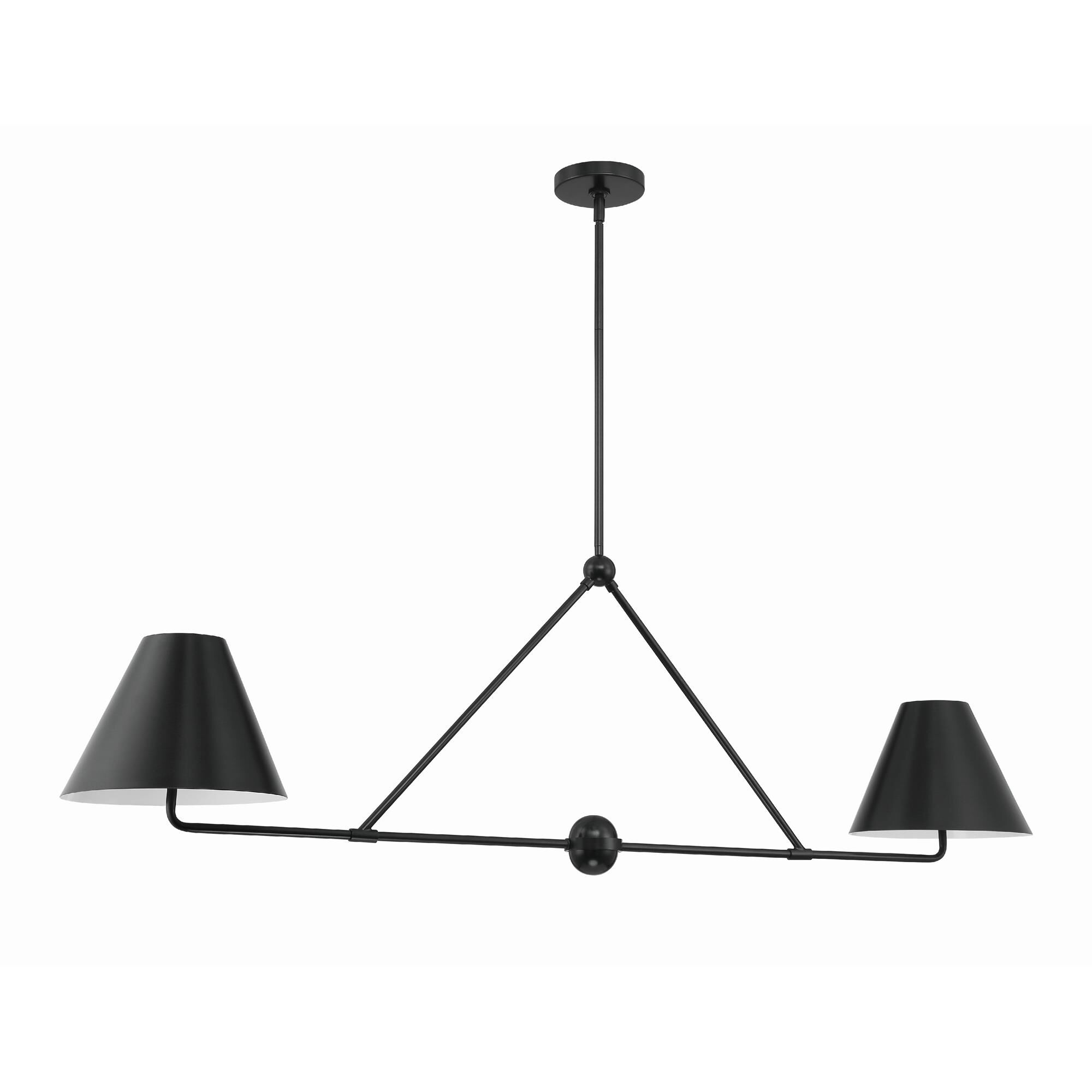 Shown in Matte Black finish and Steel glass and Steel shade