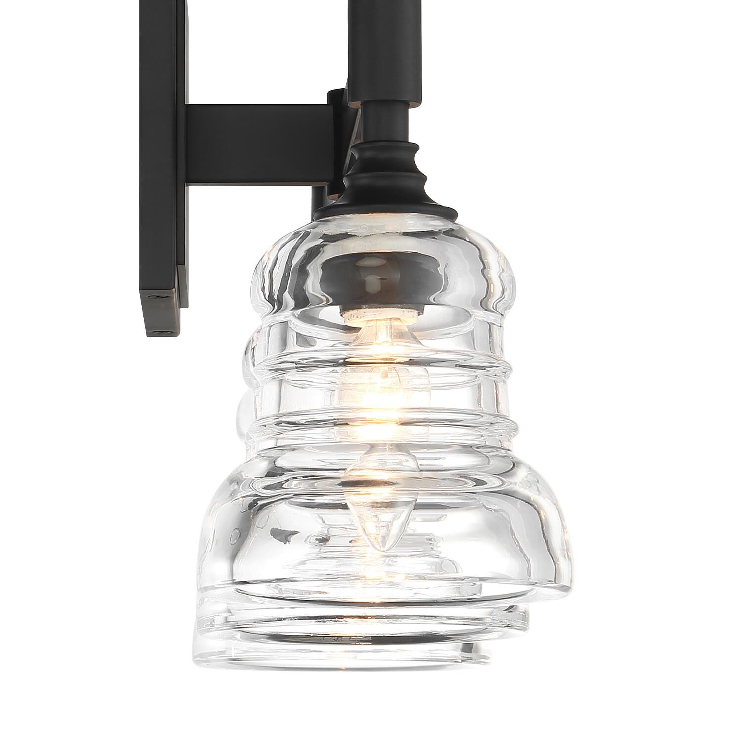 Shown in Matte Black finish and Clear glass