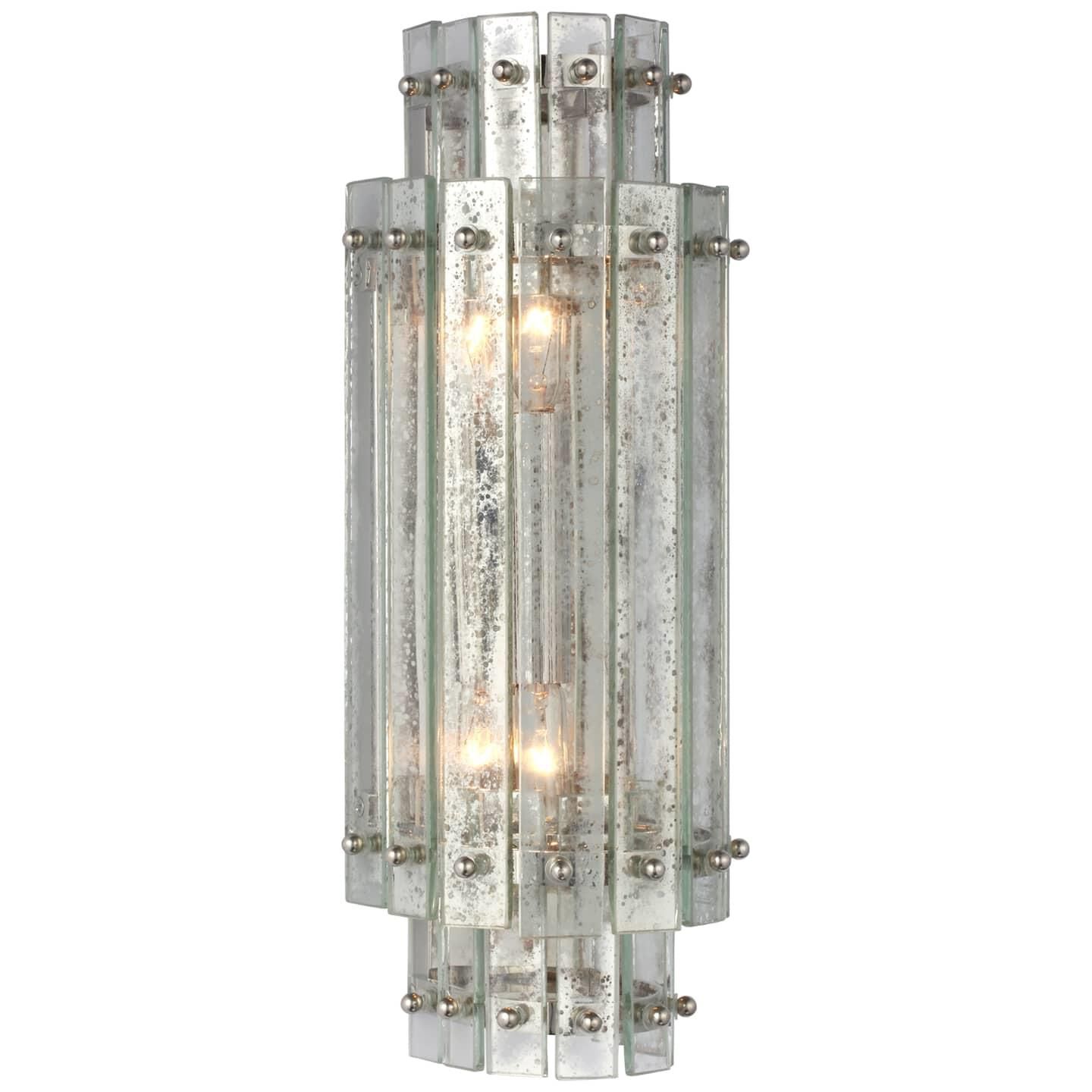 Shown in Polished Nickel finish and Antique Mirror glass