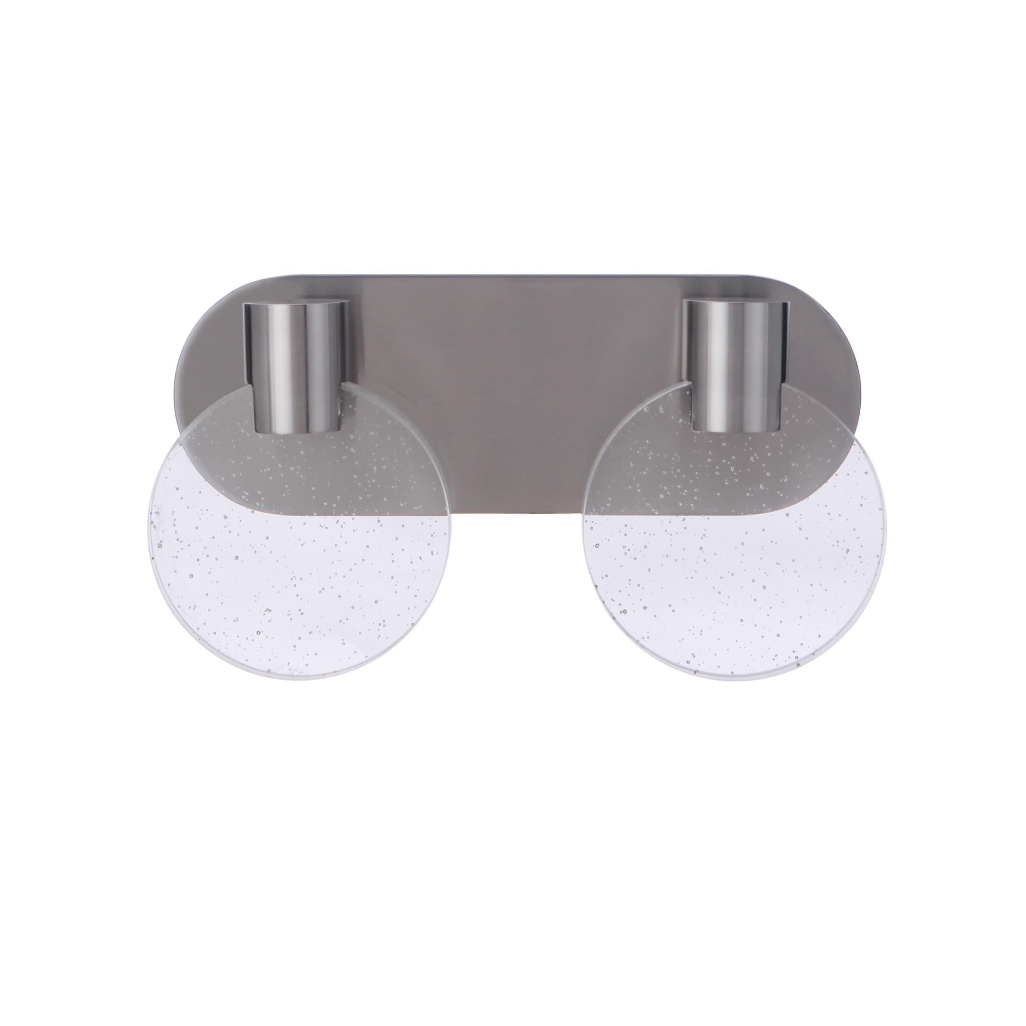 Shown in Brushed Polished Nickel finish and Seeded glass