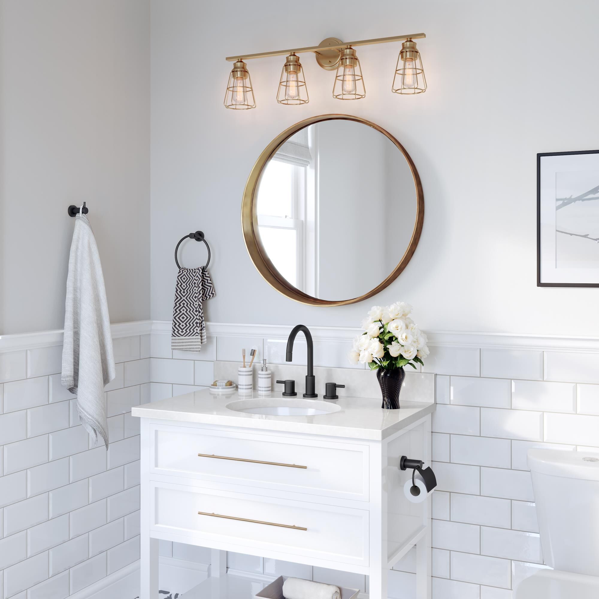 32 Inch 4 Light Bath Vanity Light by Millennium Lighting