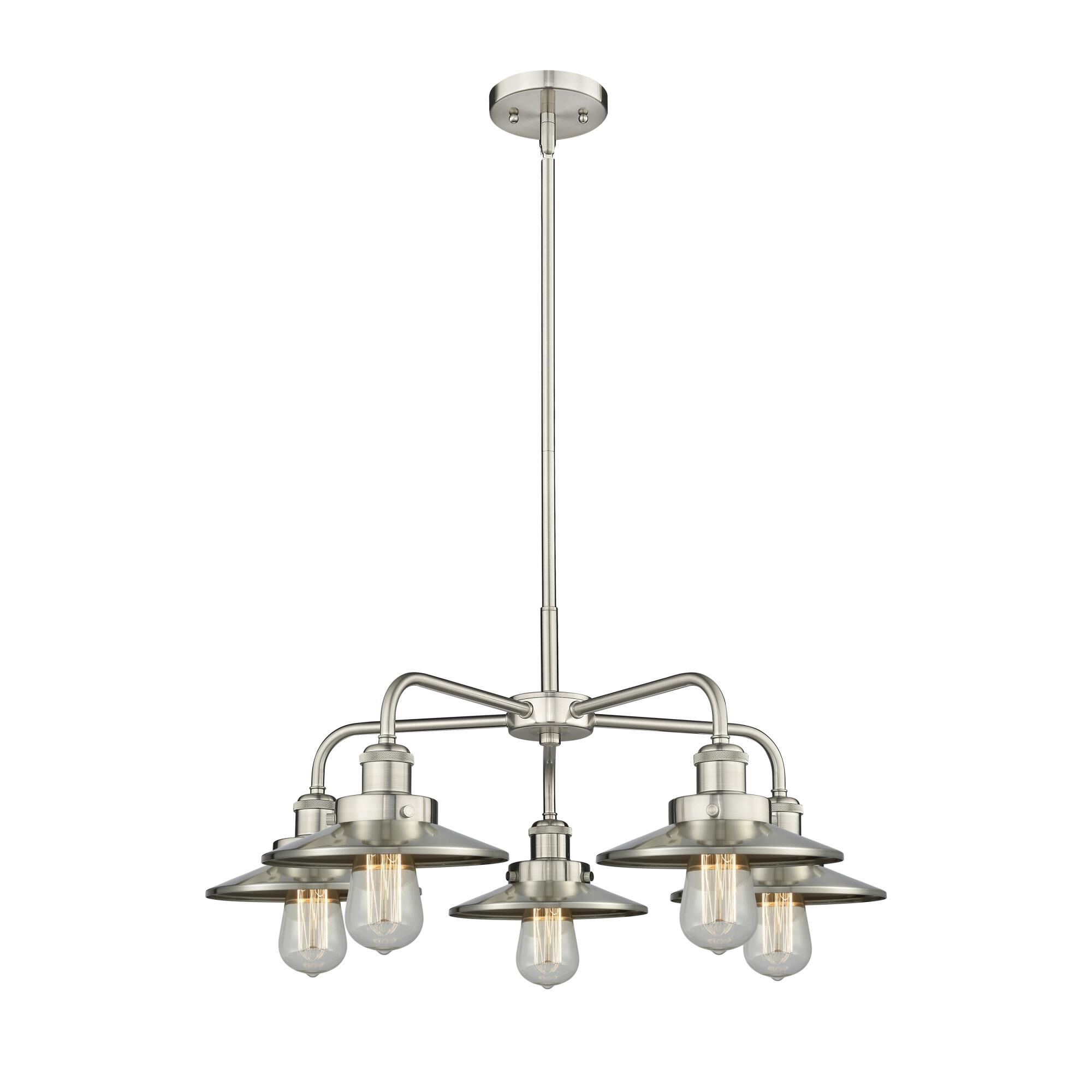 Shown in Satin Nickel finish and Brushed Satin Nickel shade