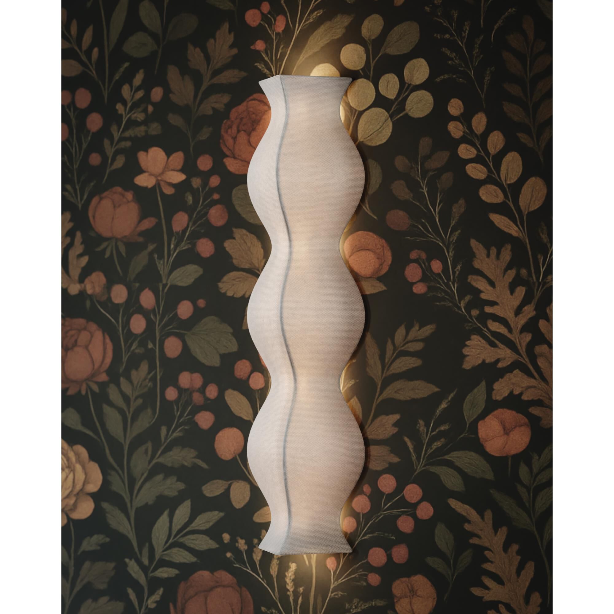 Shown in Soft White finish and Natural Paper shade