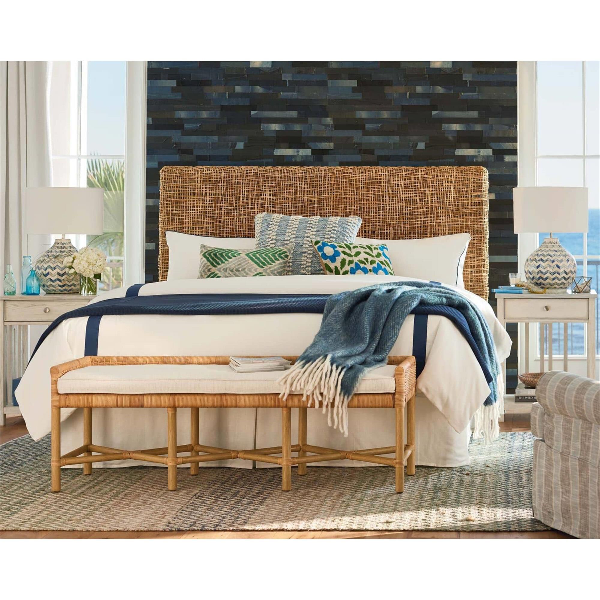 Shown in Indigo finish and Linen shade