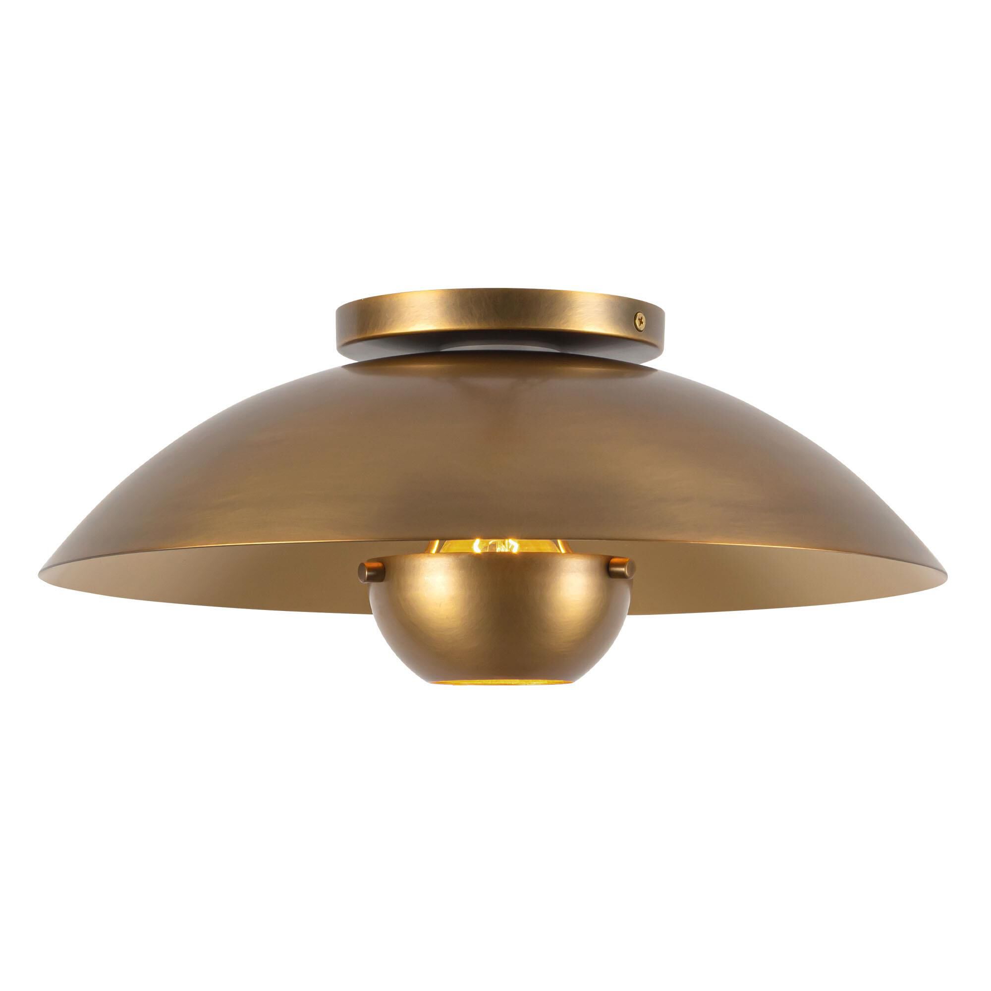 Shown in Vintage Brass finish and Steel shade