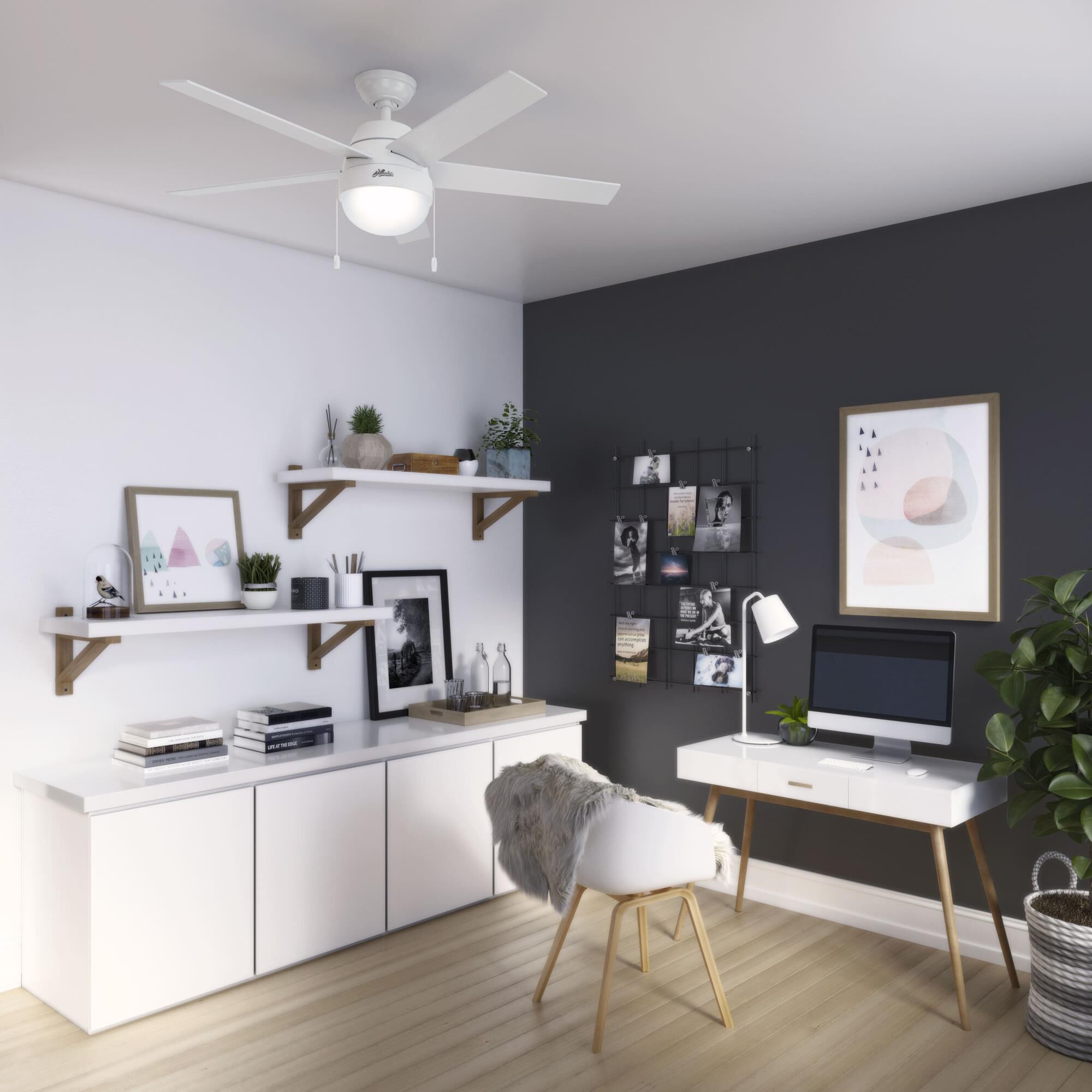 Anslee 52 Inch Ceiling Fan with Light Kit by Hunter Fan