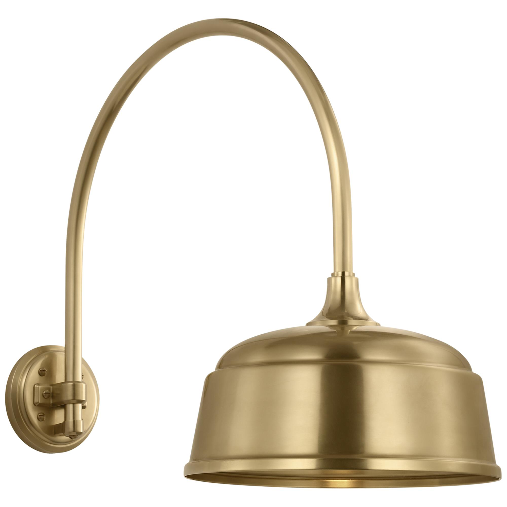 Shown in Hand-Rubbed Antique Brass finish and Gold shade