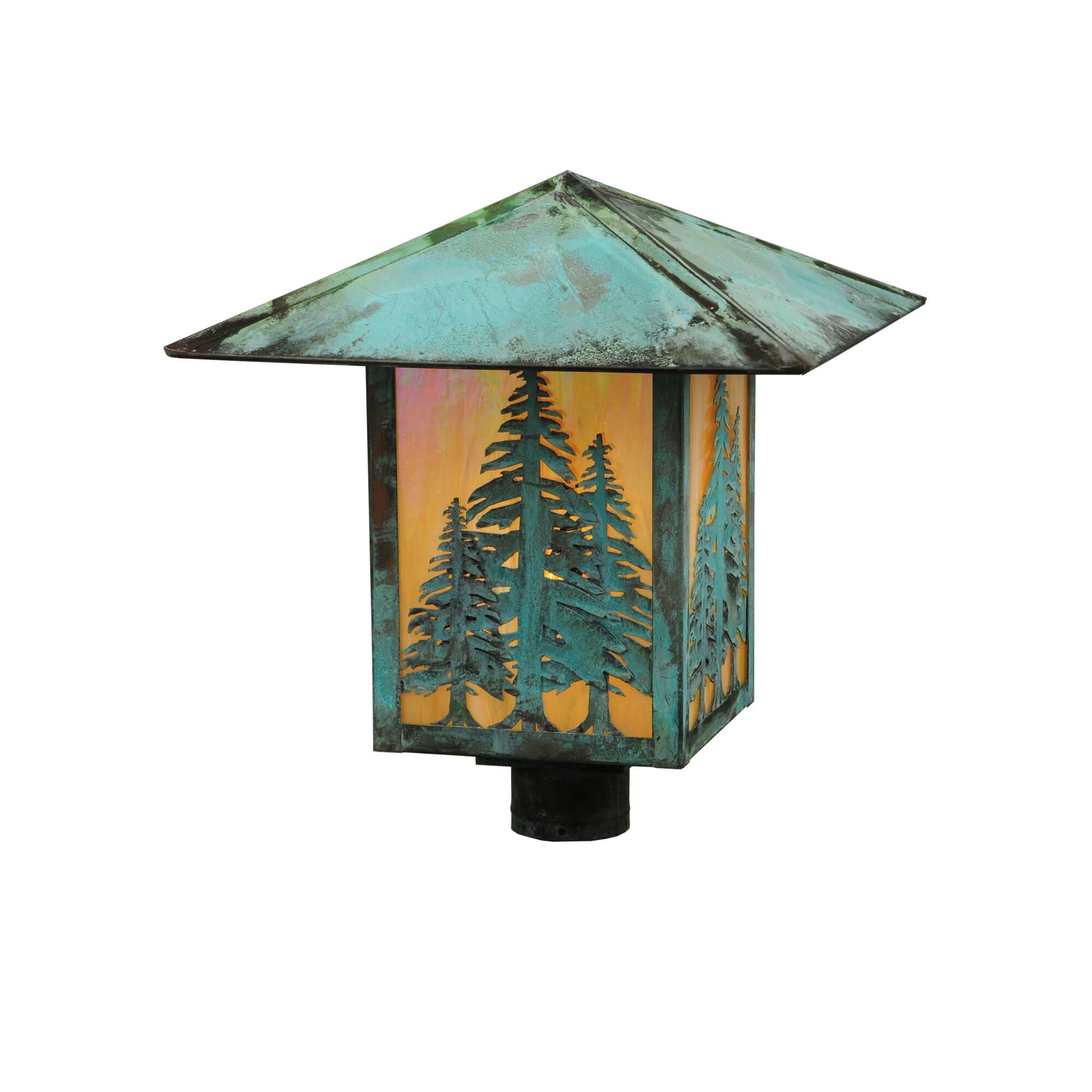 Seneca Tall Pines 17 Inch Tall 1 Light Outdoor Post Lamp by Meyda Lighting