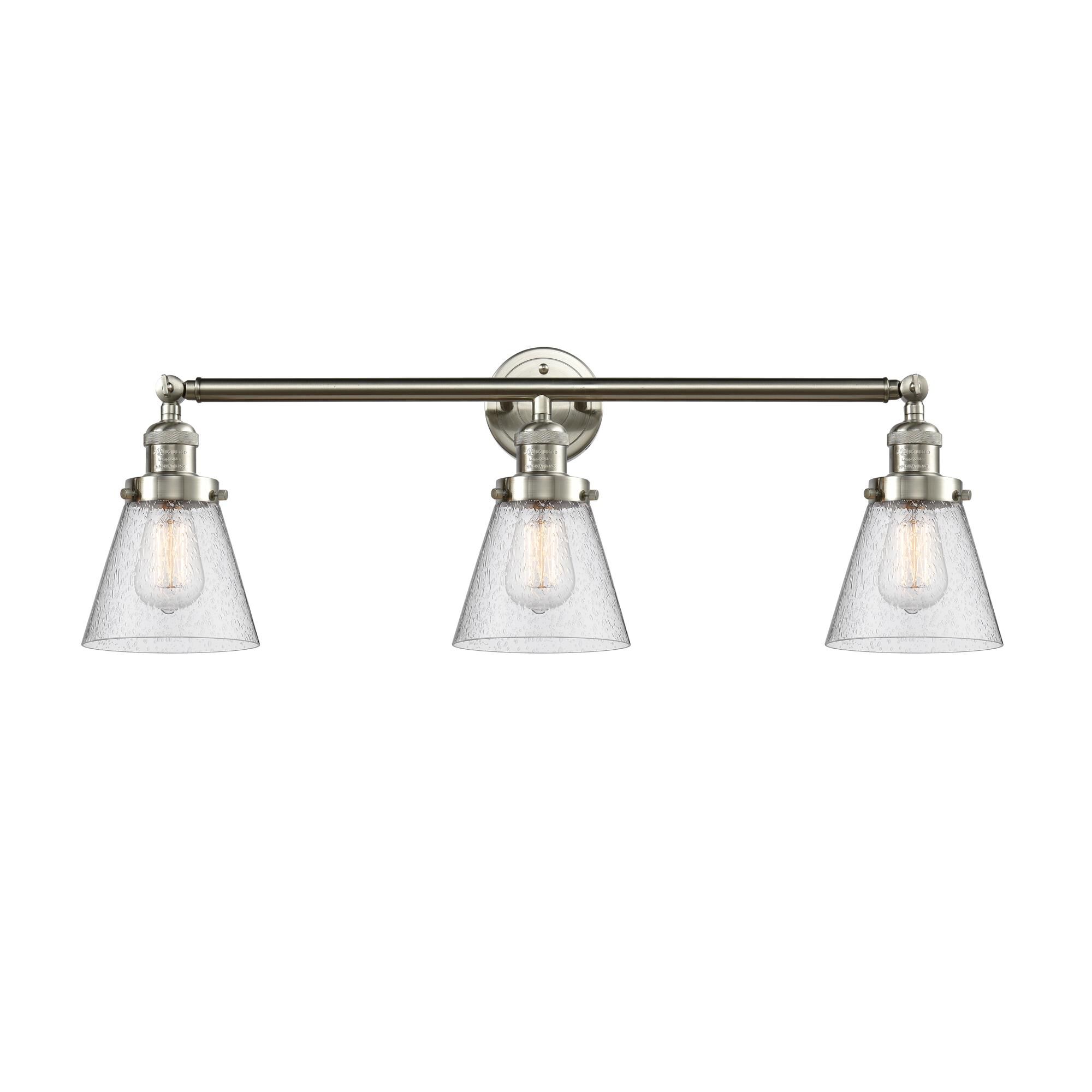 Shown in Brushed Satin Nickel finish and Seedy glass