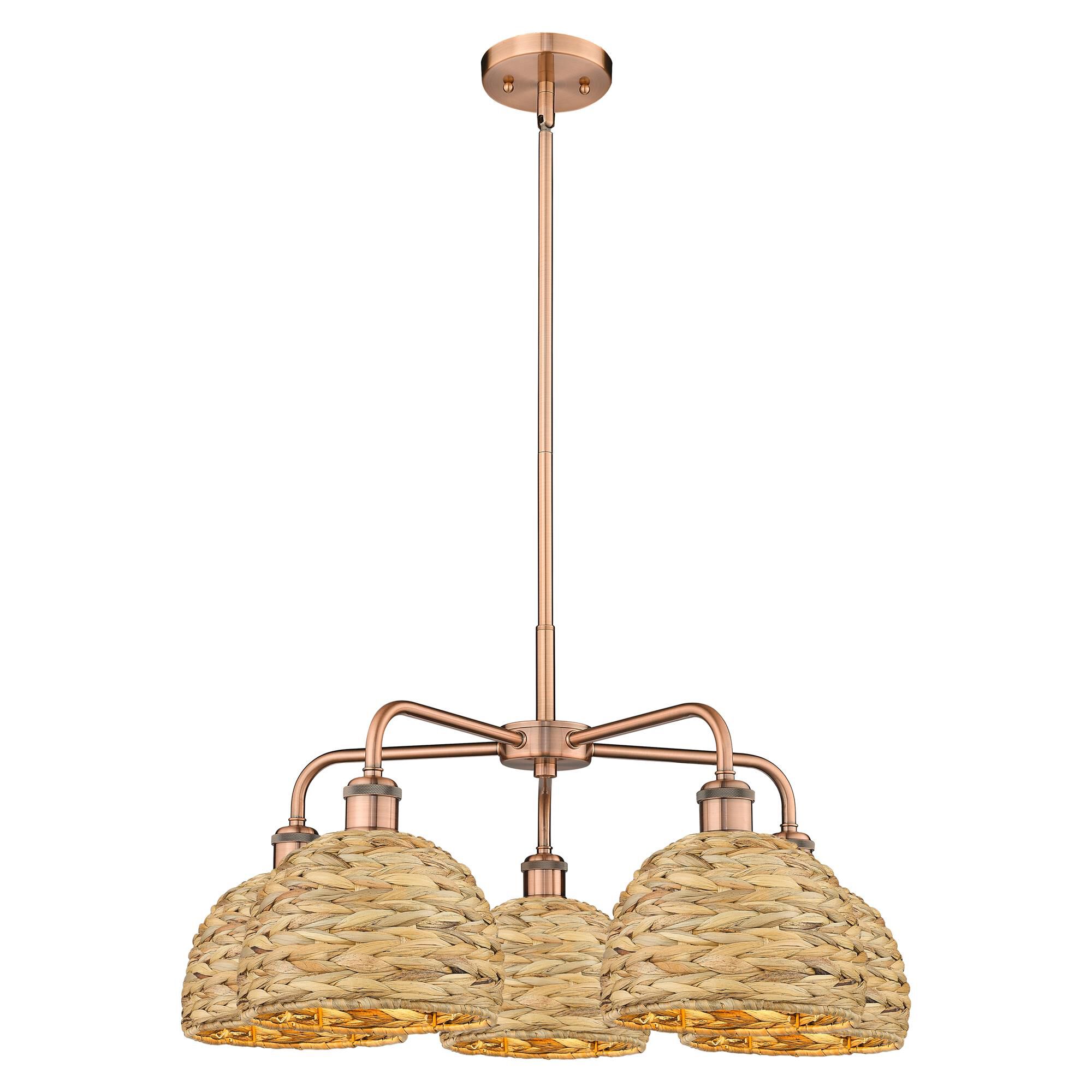 Shown in Antique Copper finish and Natural shade