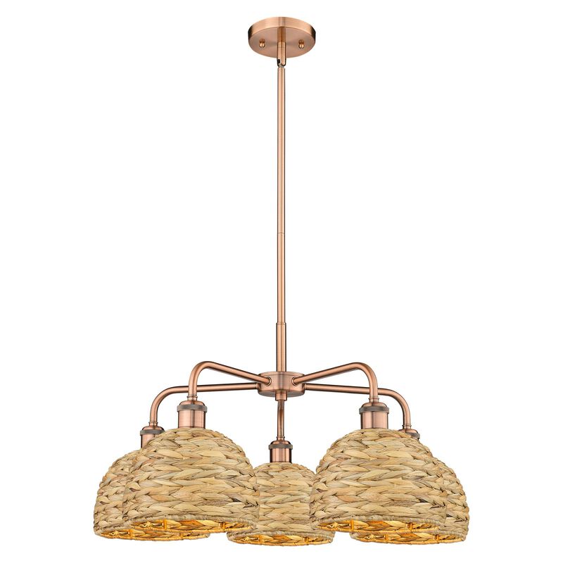 Bruno Marashlian Woven Rattan 27 Inch Chandelier by Innovations Lighting