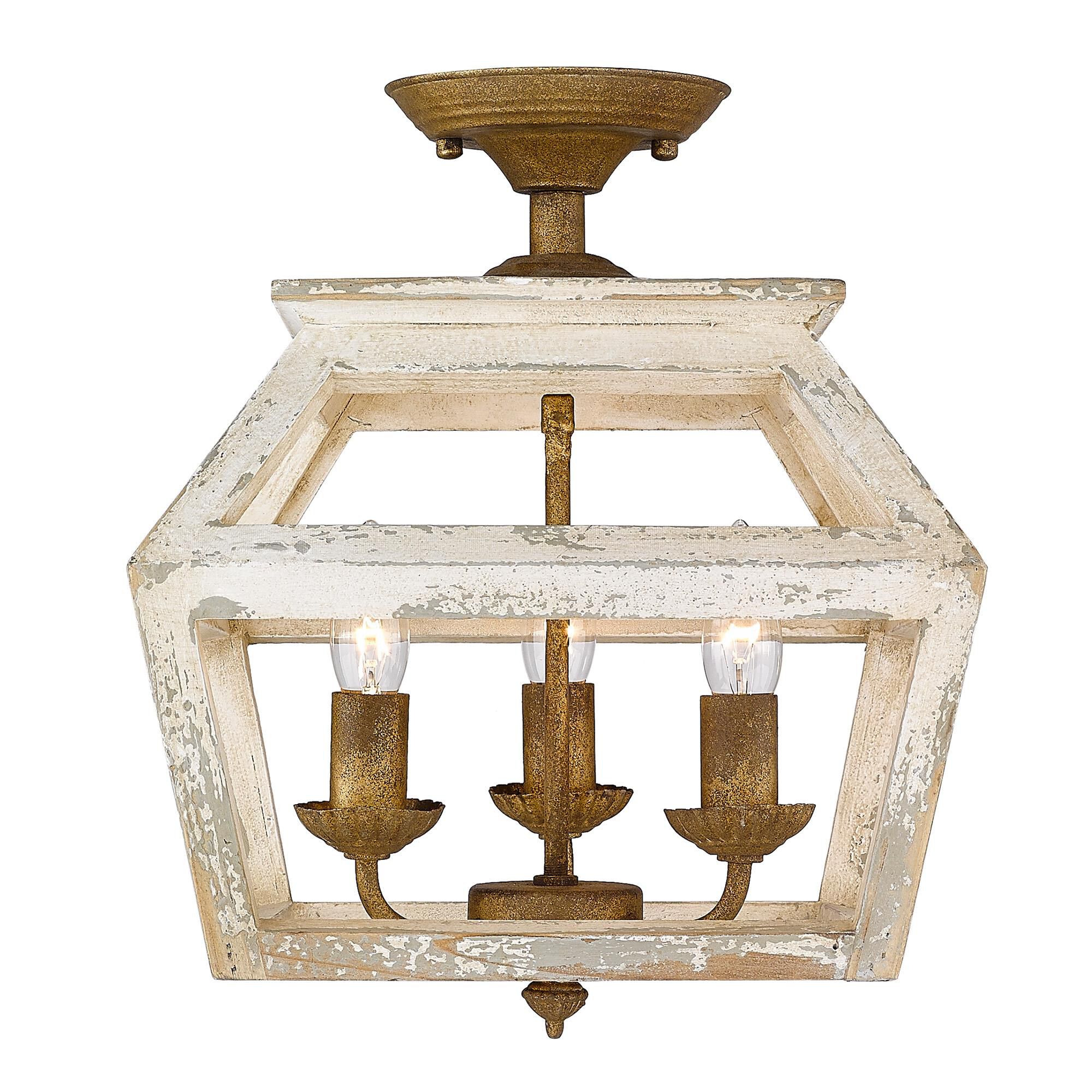 Haiden 12 Inch 3 Light Semi Flush Mount by Golden Lighting