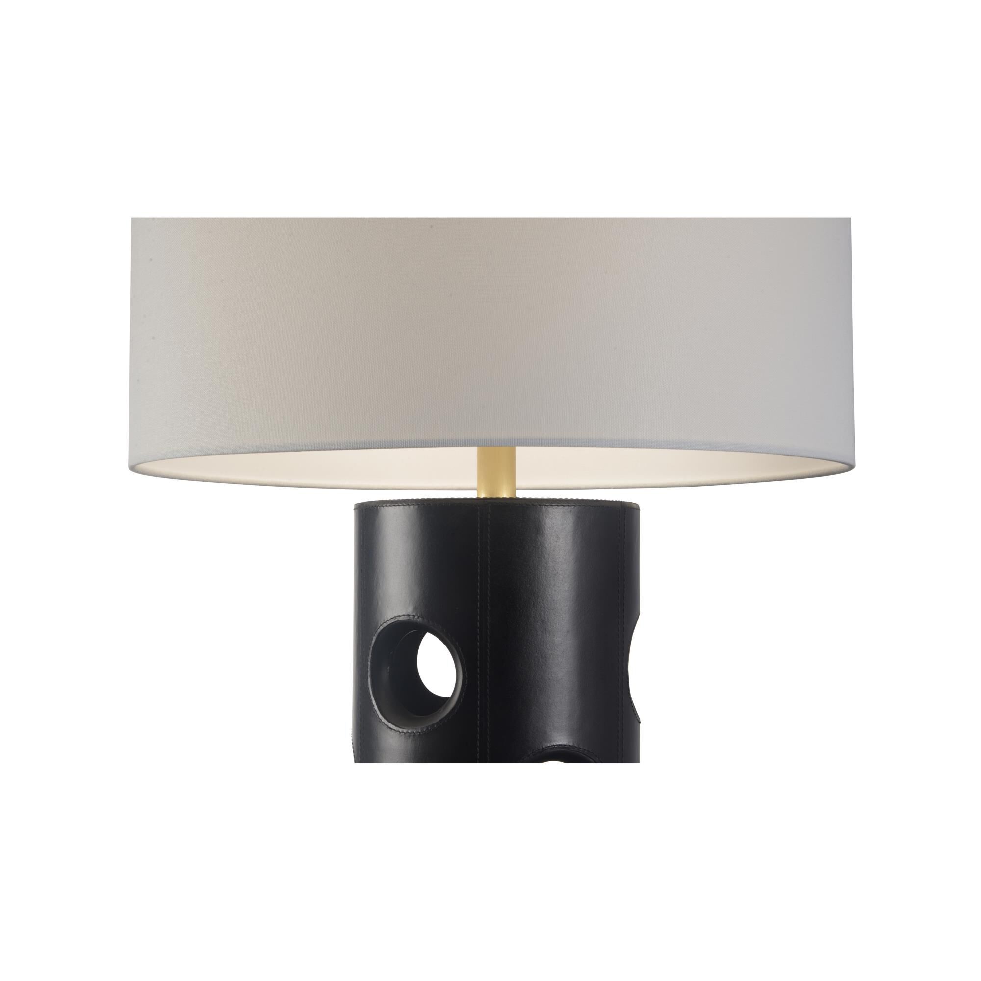 Shown in Black finish and Linen shade