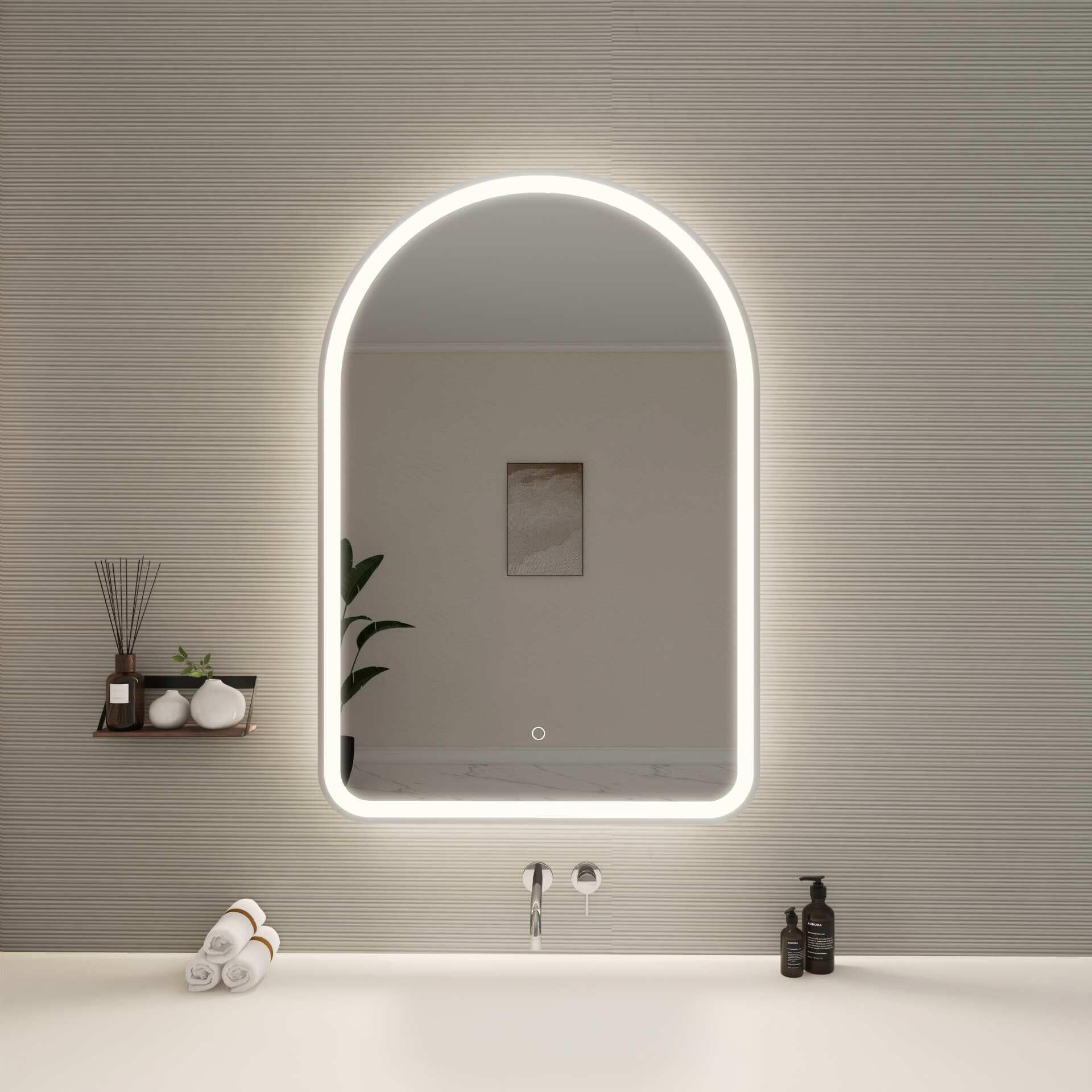 Harmoni 40 Inch Arched LED Lighted Mirror by Elegant Decor