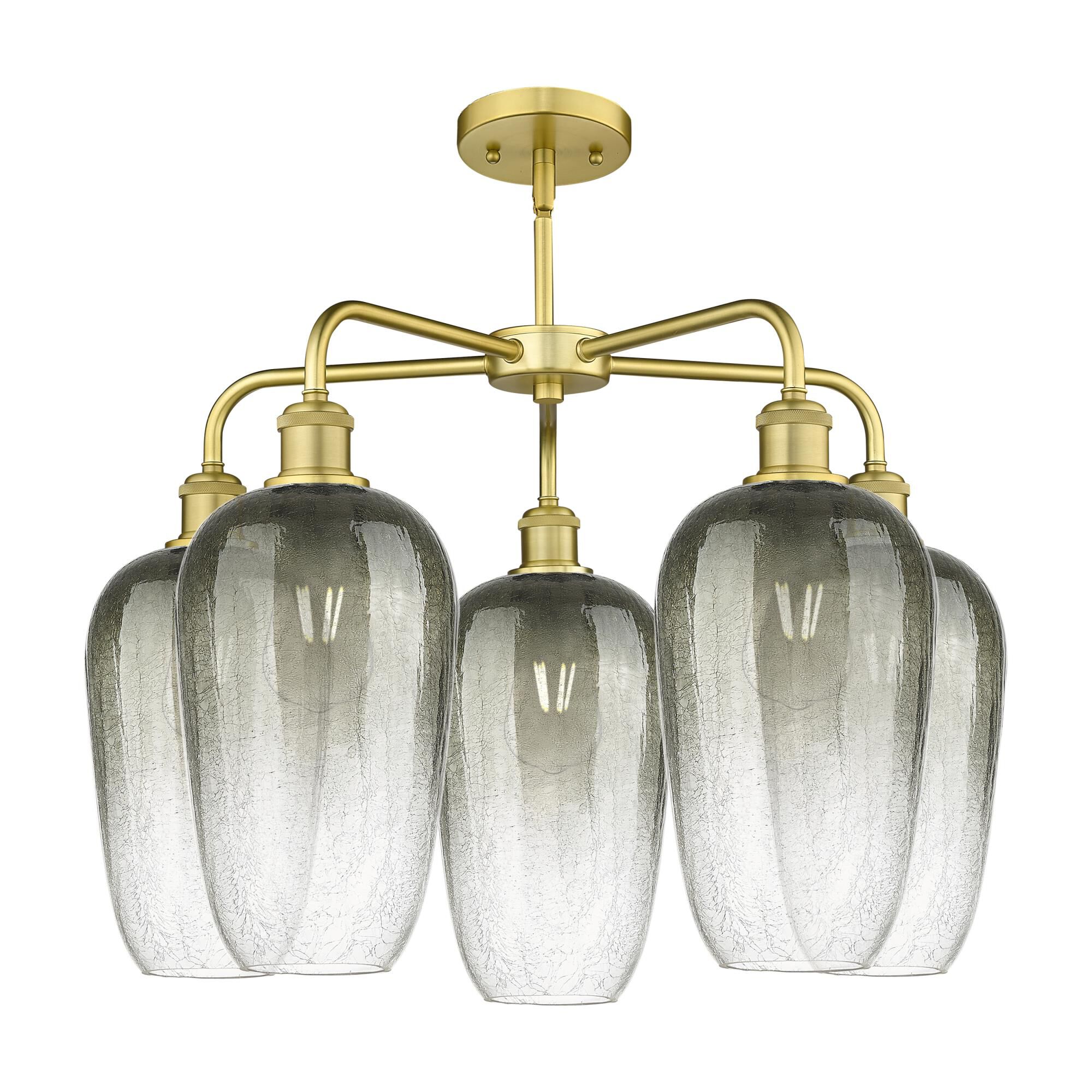 Shown in Satin Gold finish and Slate glass