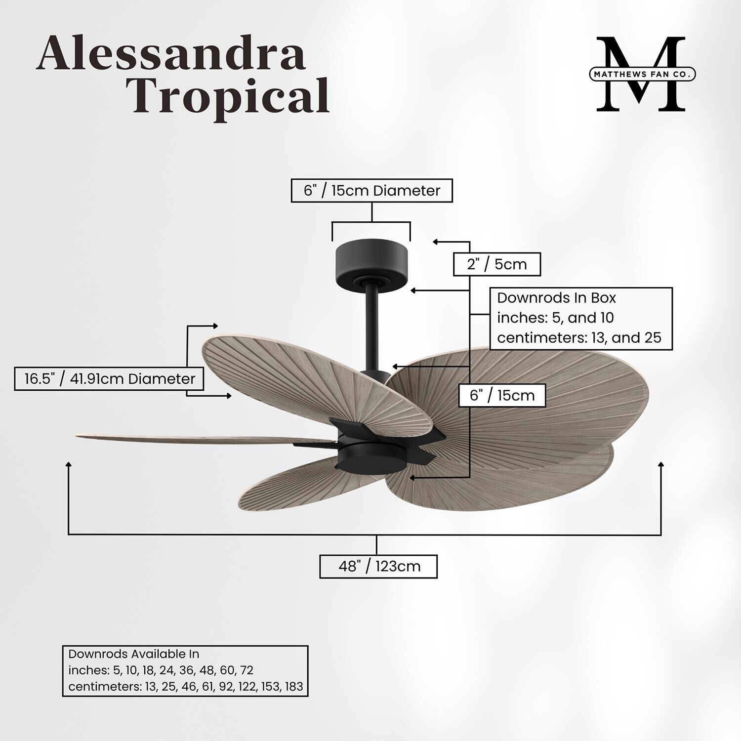 Alessandra Tropical 48 Inch Ceiling Fan by Matthews Fan Company