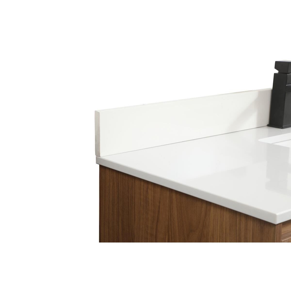 Shown in Walnut Brown finish and With Backsplash accent