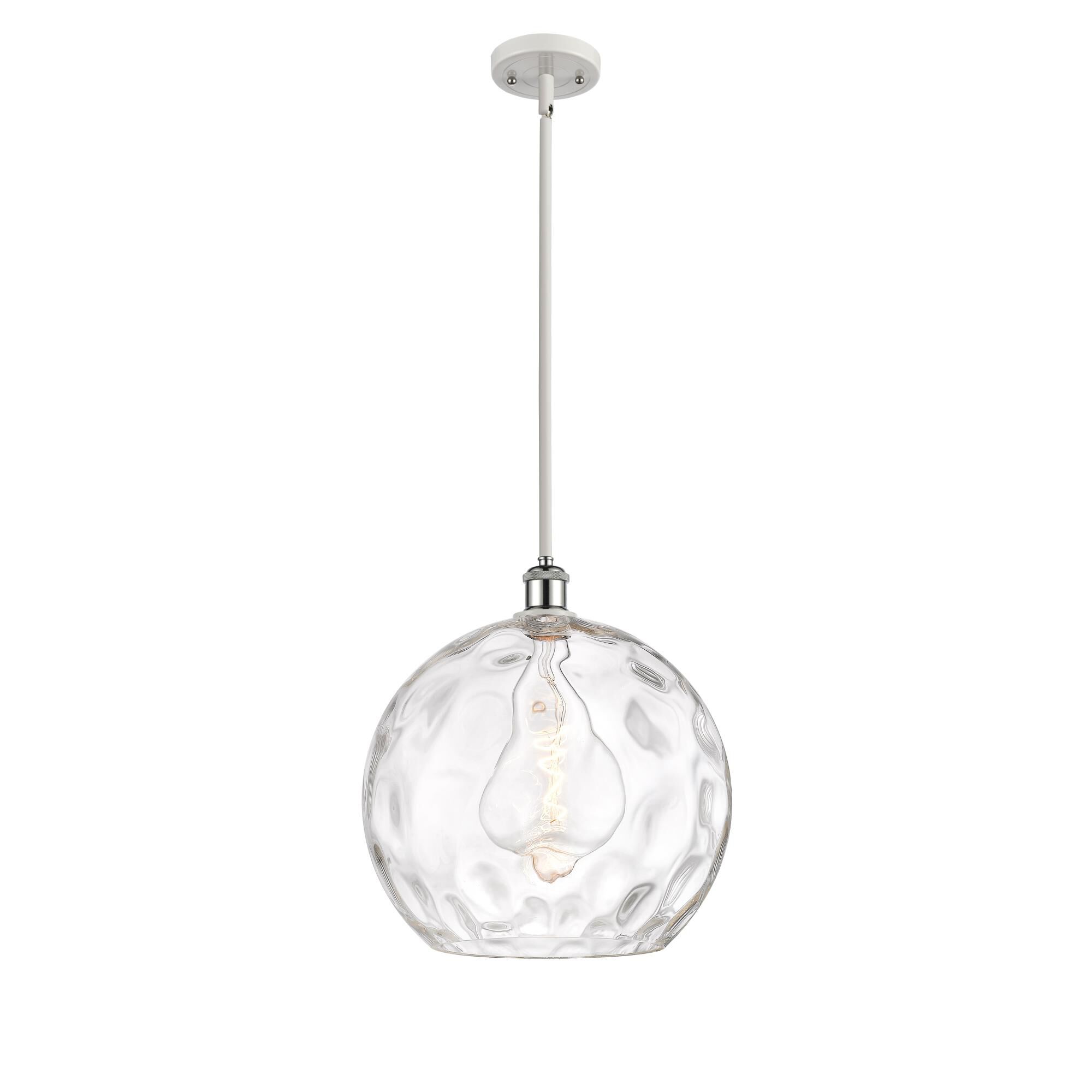 Shown in White And Polished Chrome finish and Clear glass and Polished Chrome accent