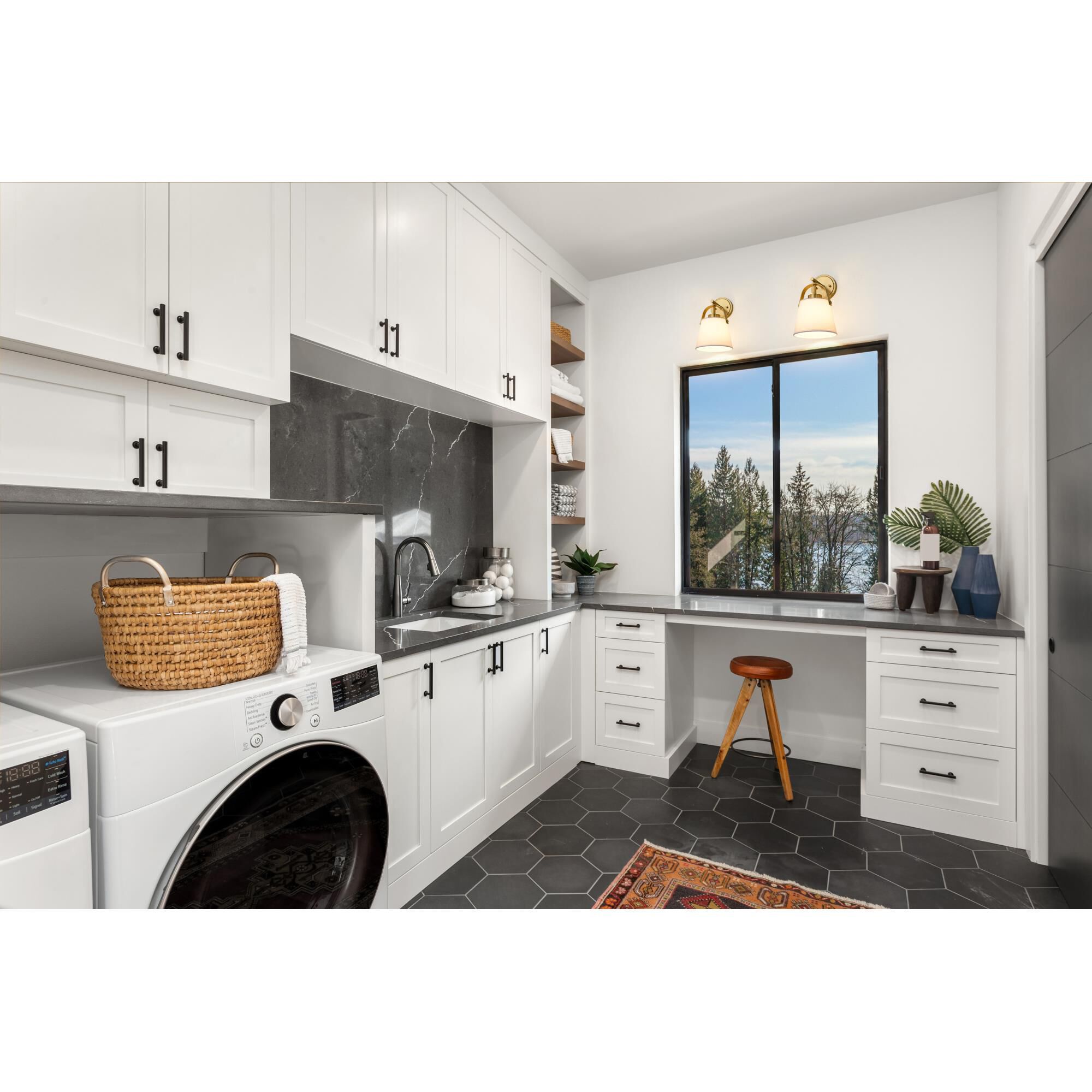 Shown in Heritage Brass finish and Ivory glass