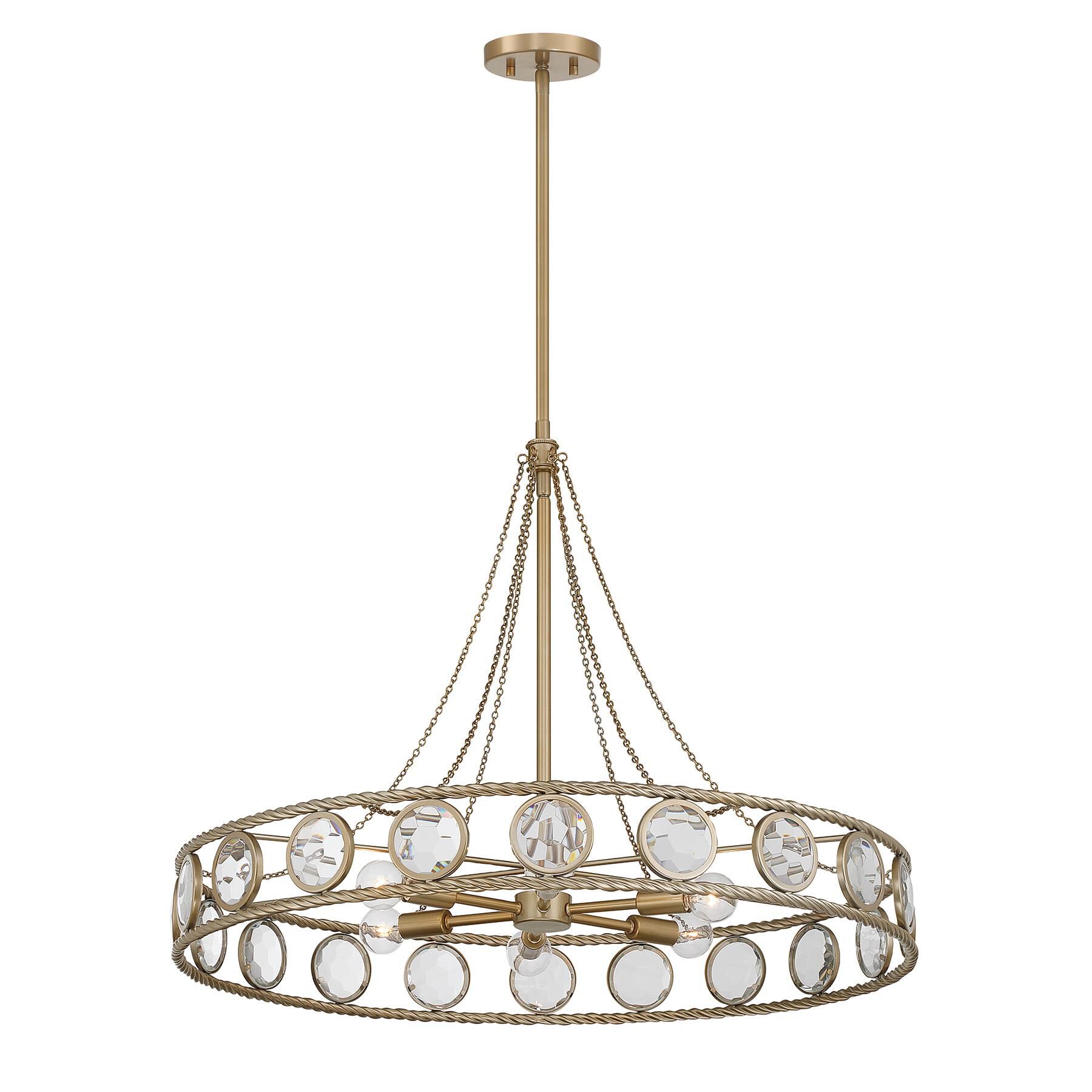 Shown in Opulent Gold finish and Faceted Discs glass
