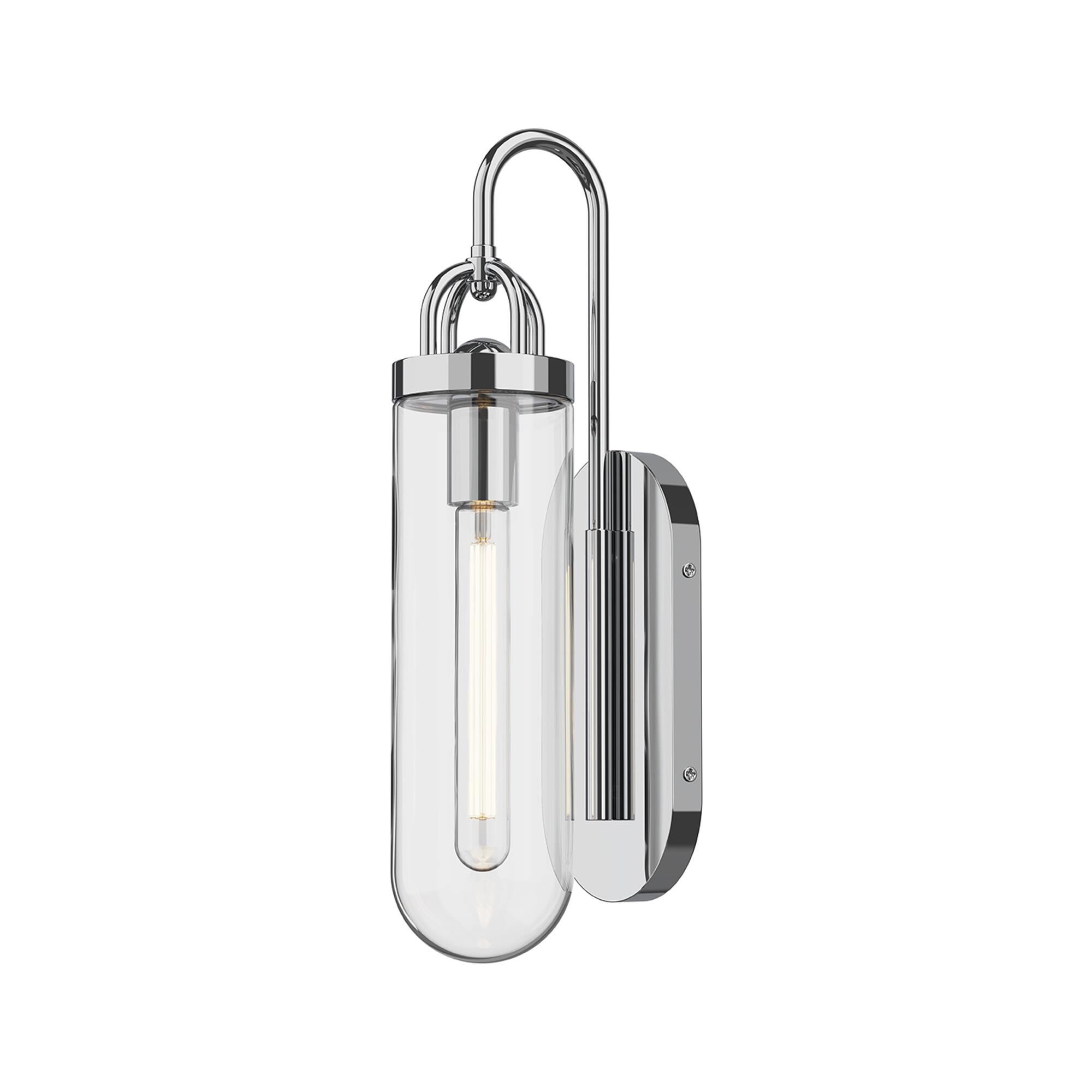 Shown in Chrome finish and Clear  glass