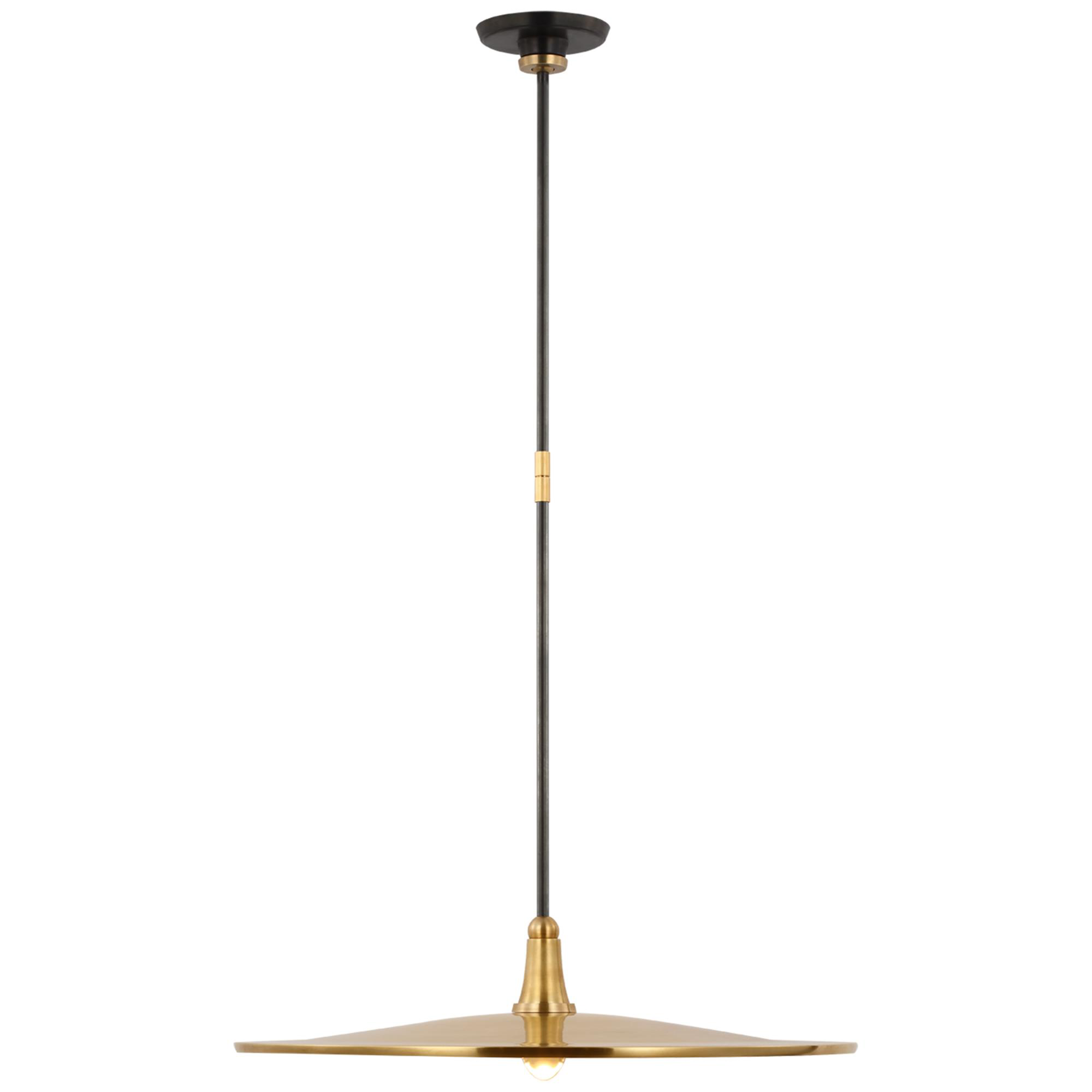 Shown in Hand-Rubbed Antique Brass and Bronze finish and Bronze shade