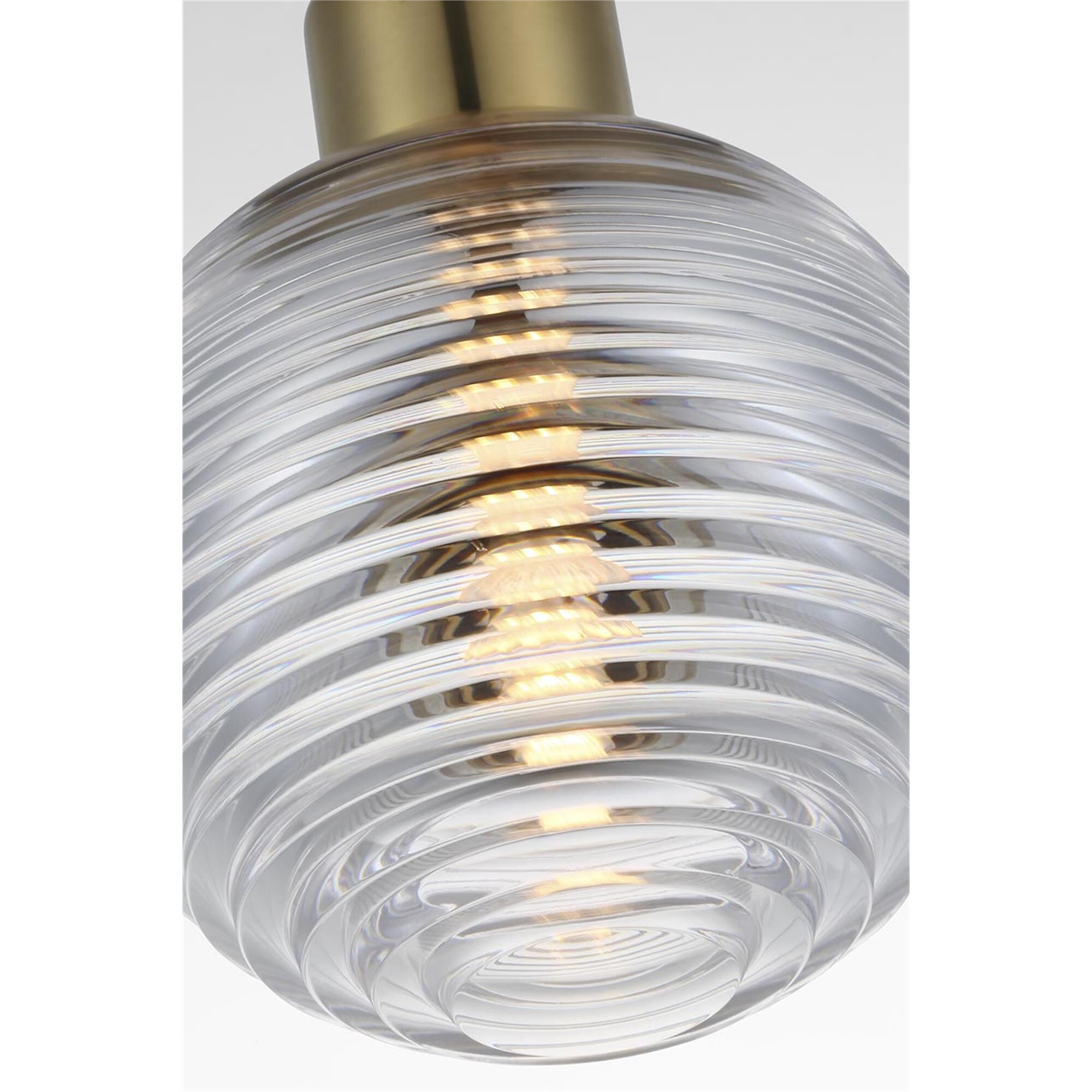 Shown in Natural Brass finish and Clear crystal