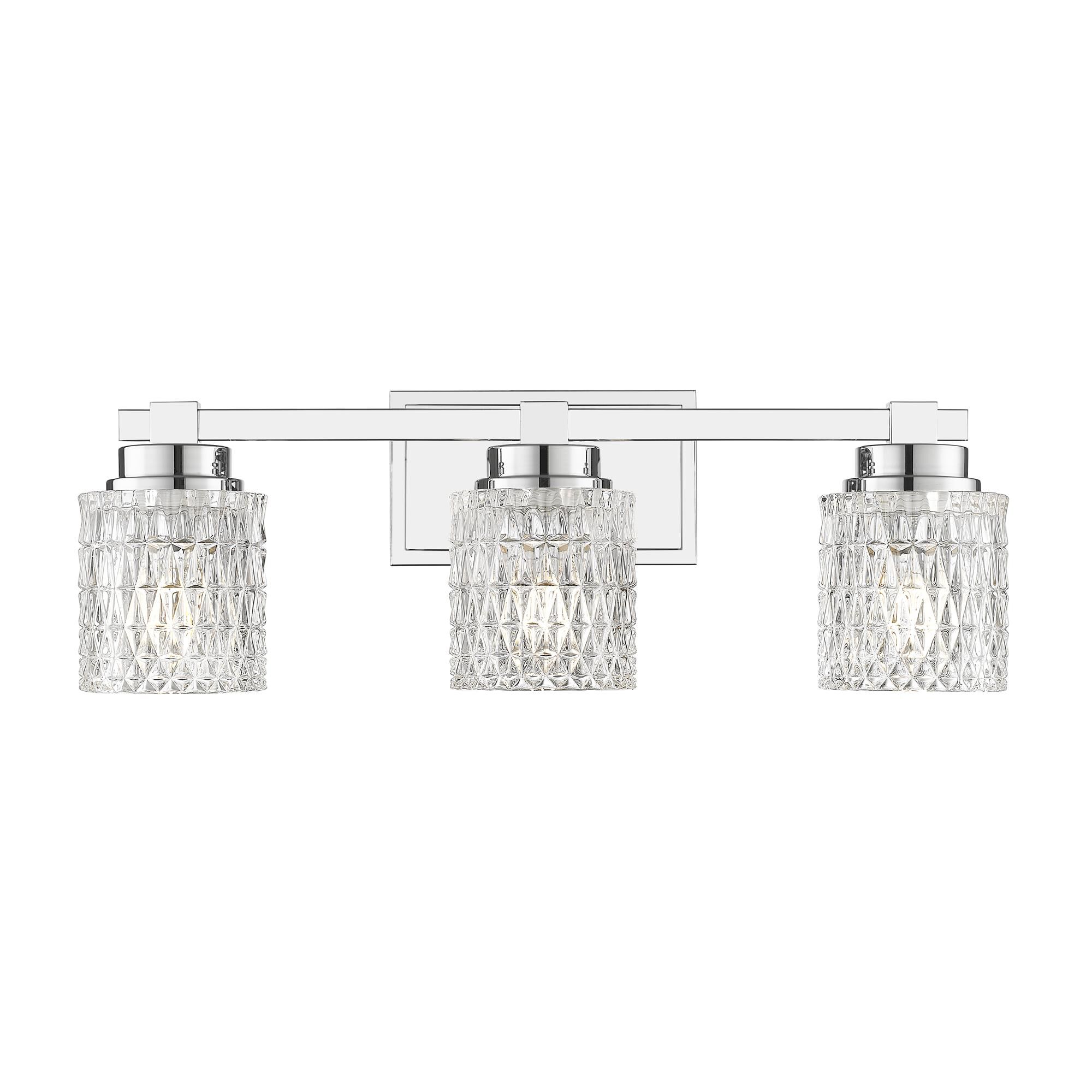 Shown in Chrome finish and Clear Diamond glass