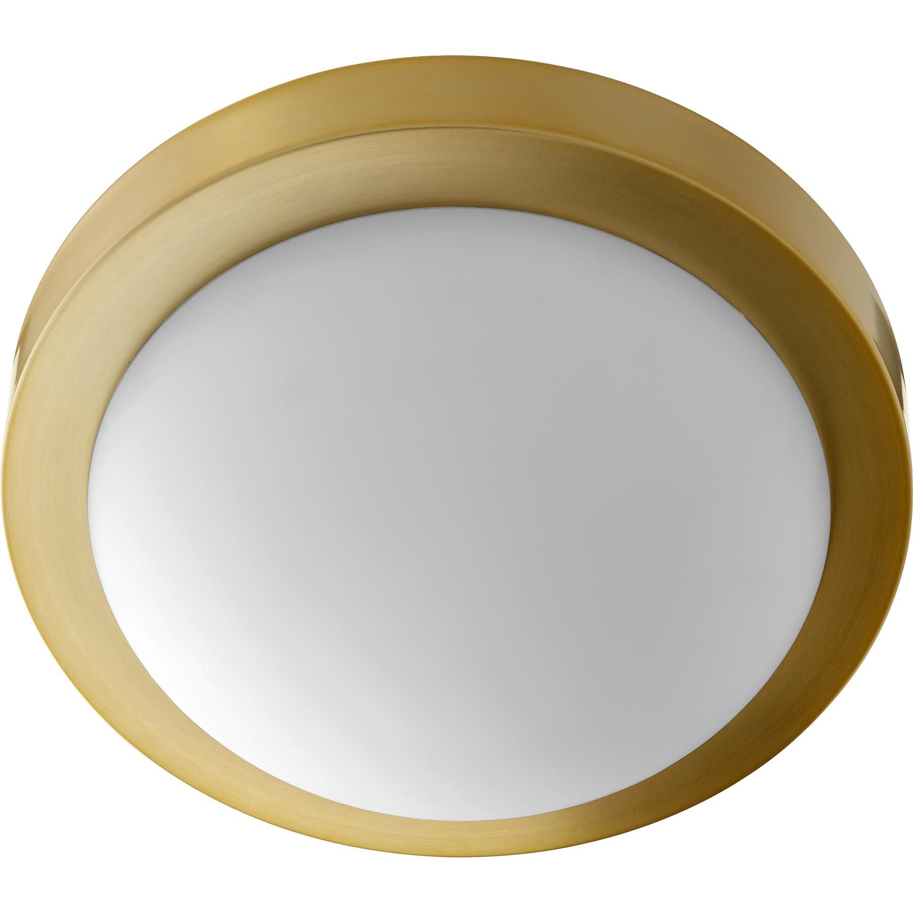 Shown in Aged Brass finish and Satin glass and Opal shade