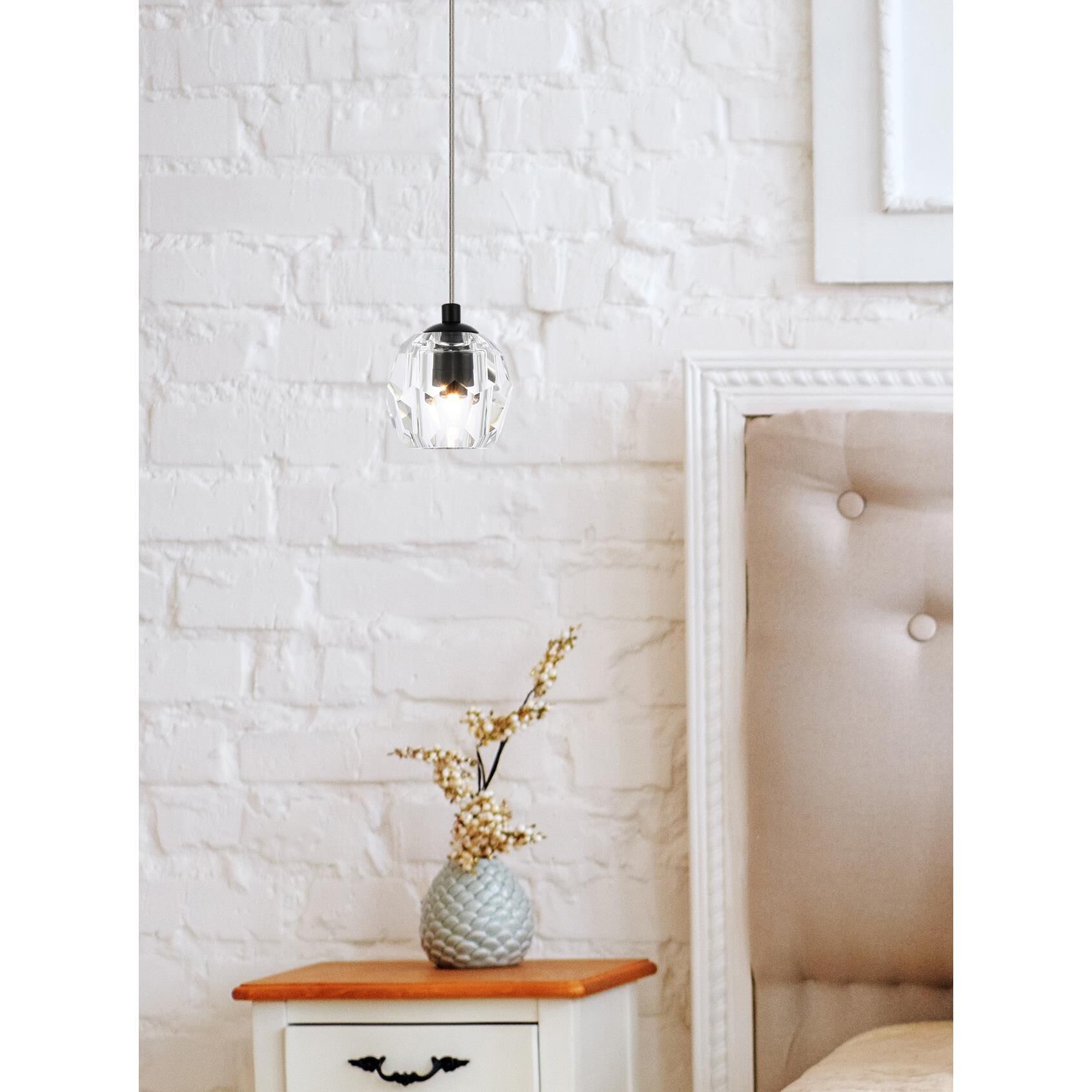 Shown in Black finish and Clear Royal Cut crystal