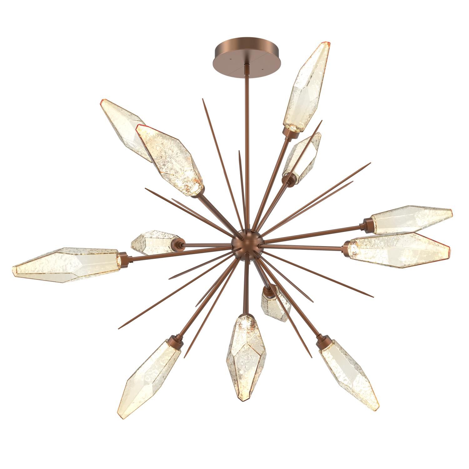 Shown in Burnished Bronze finish and Chilled Blown And Amber glass