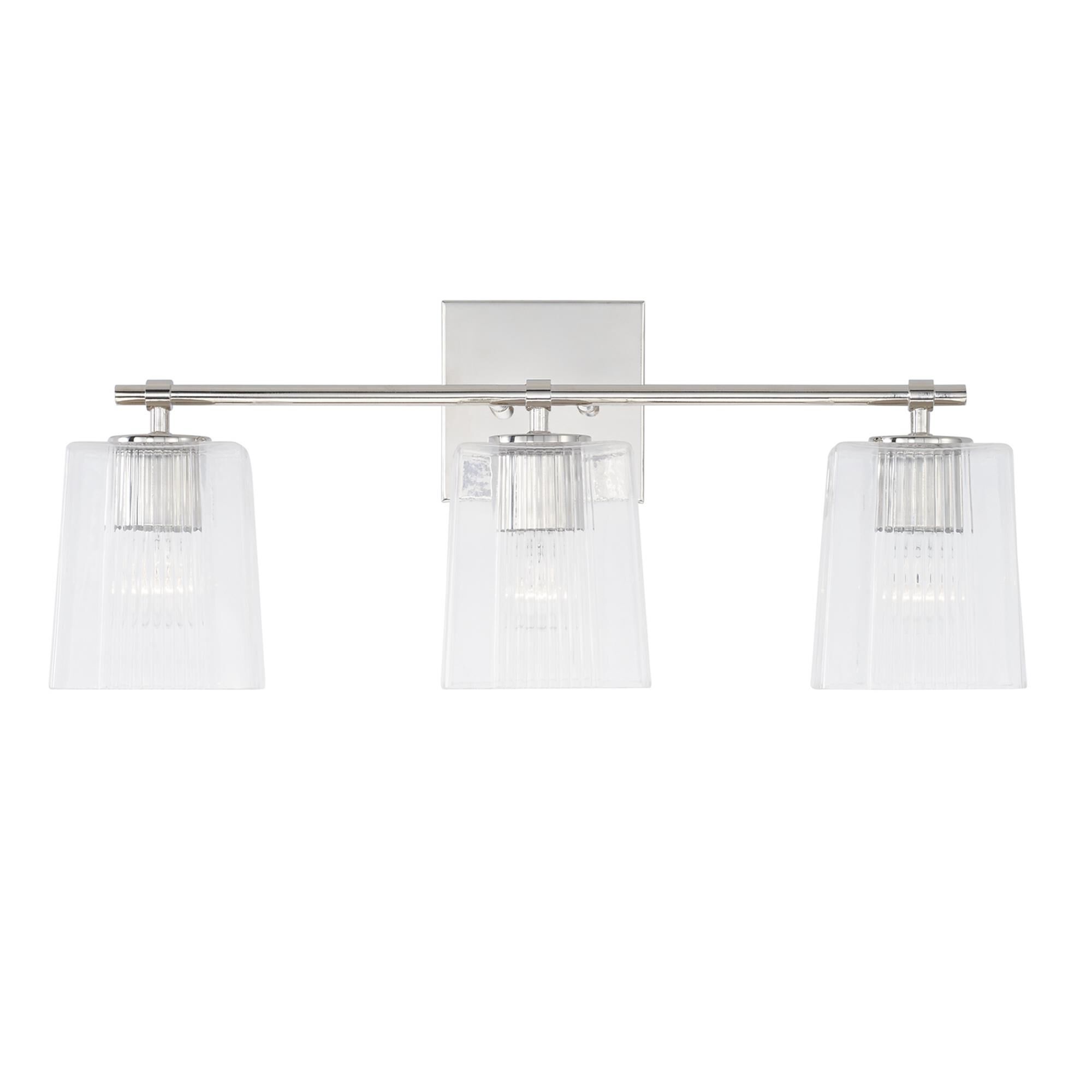 Shown in Polished Nickel finish and Clear Fluted glass