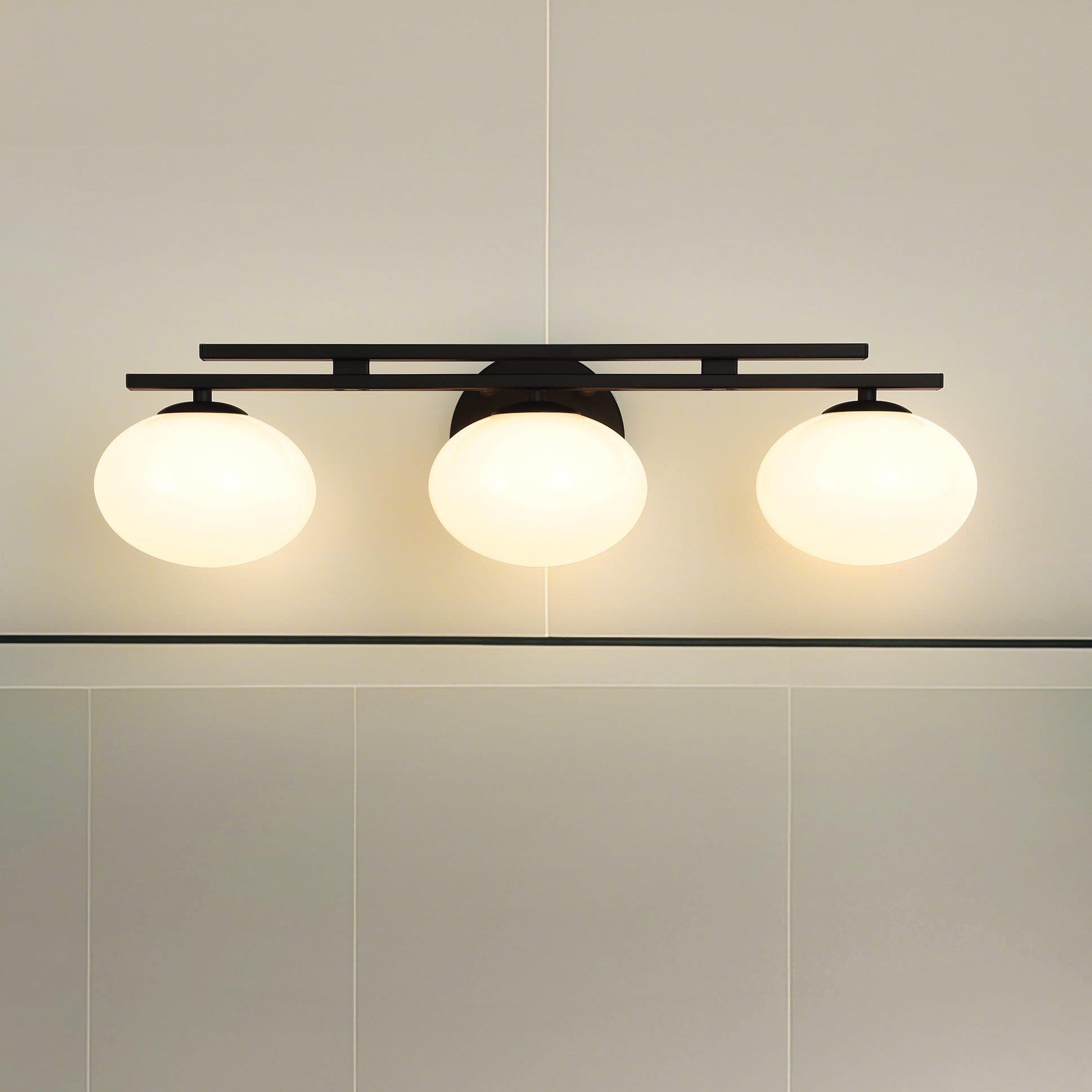 Shown in Matte Black finish and Opal glass