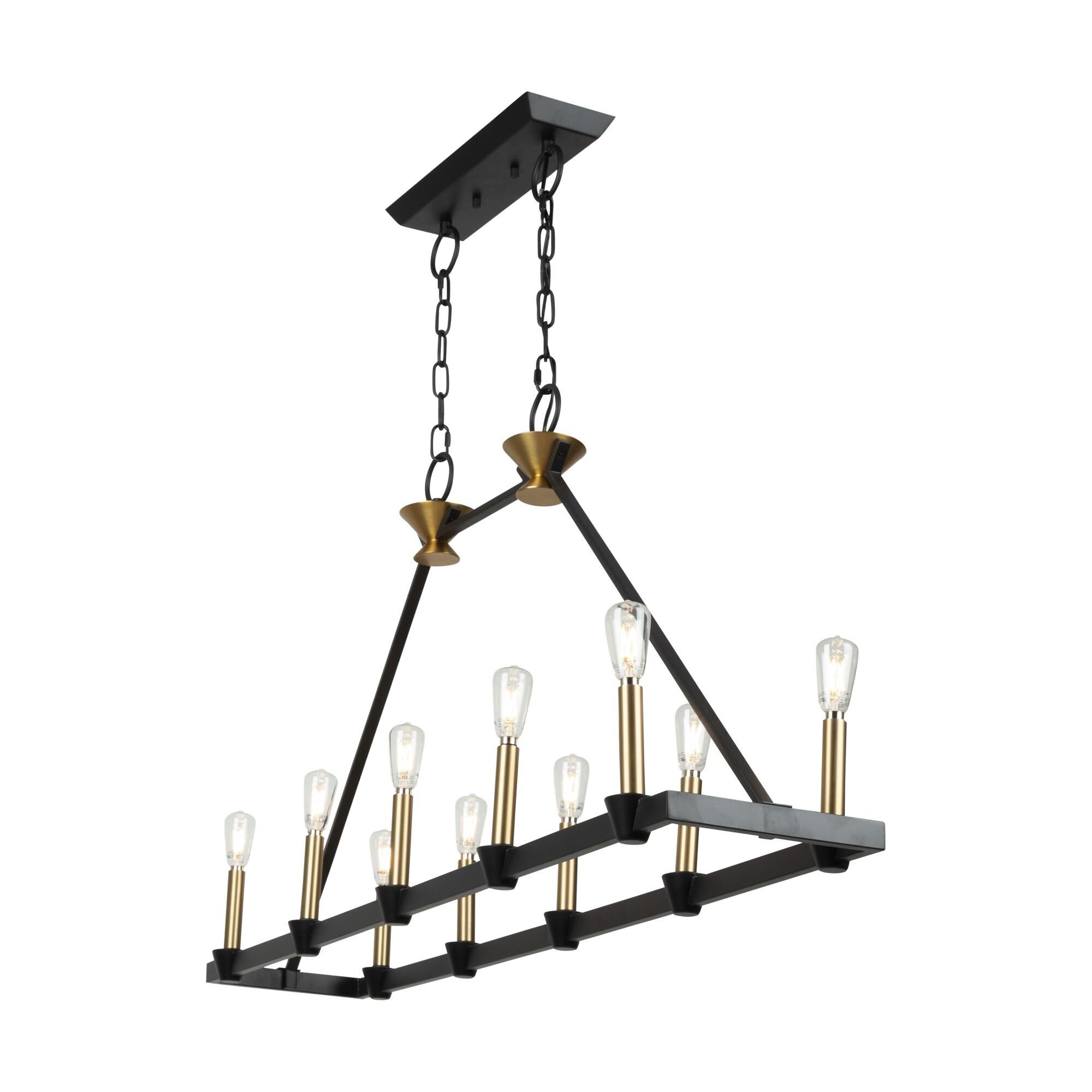 Shown in Black And Brushed Brass finish
