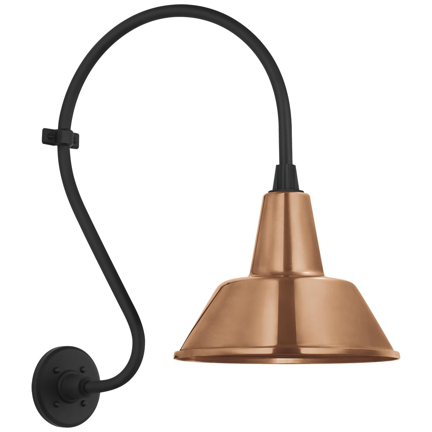 Shown in Matte Black finish and Copper shade